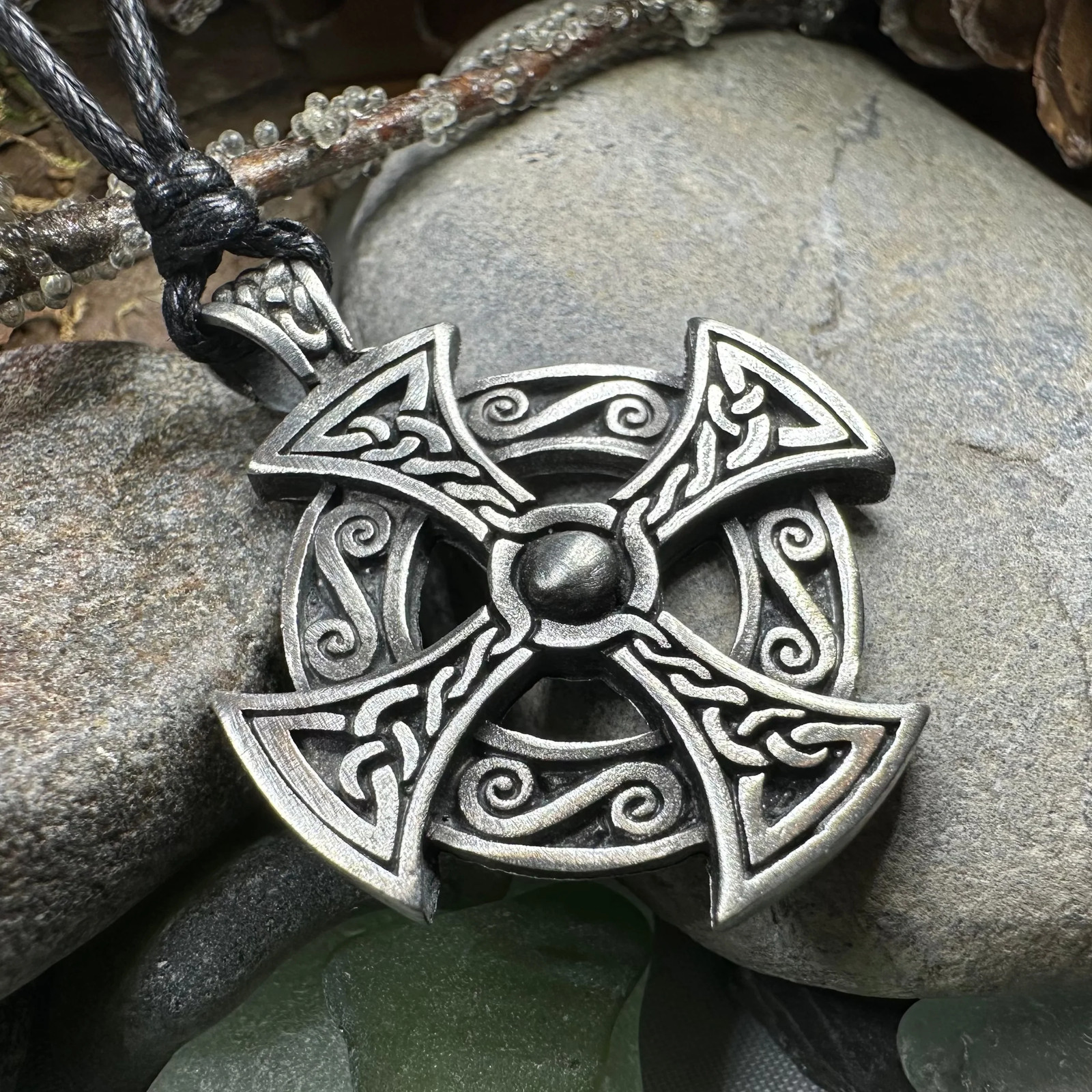 Honor Celtic Cross Necklace Pewter Cross Irish Scottish Pendant Mens Boys