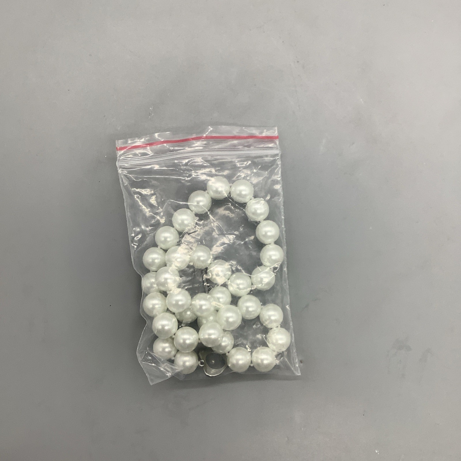 Medium Sized Pearls/Pearl Necklace w/ Heart Shaped Clasp That Connects w/ Bar