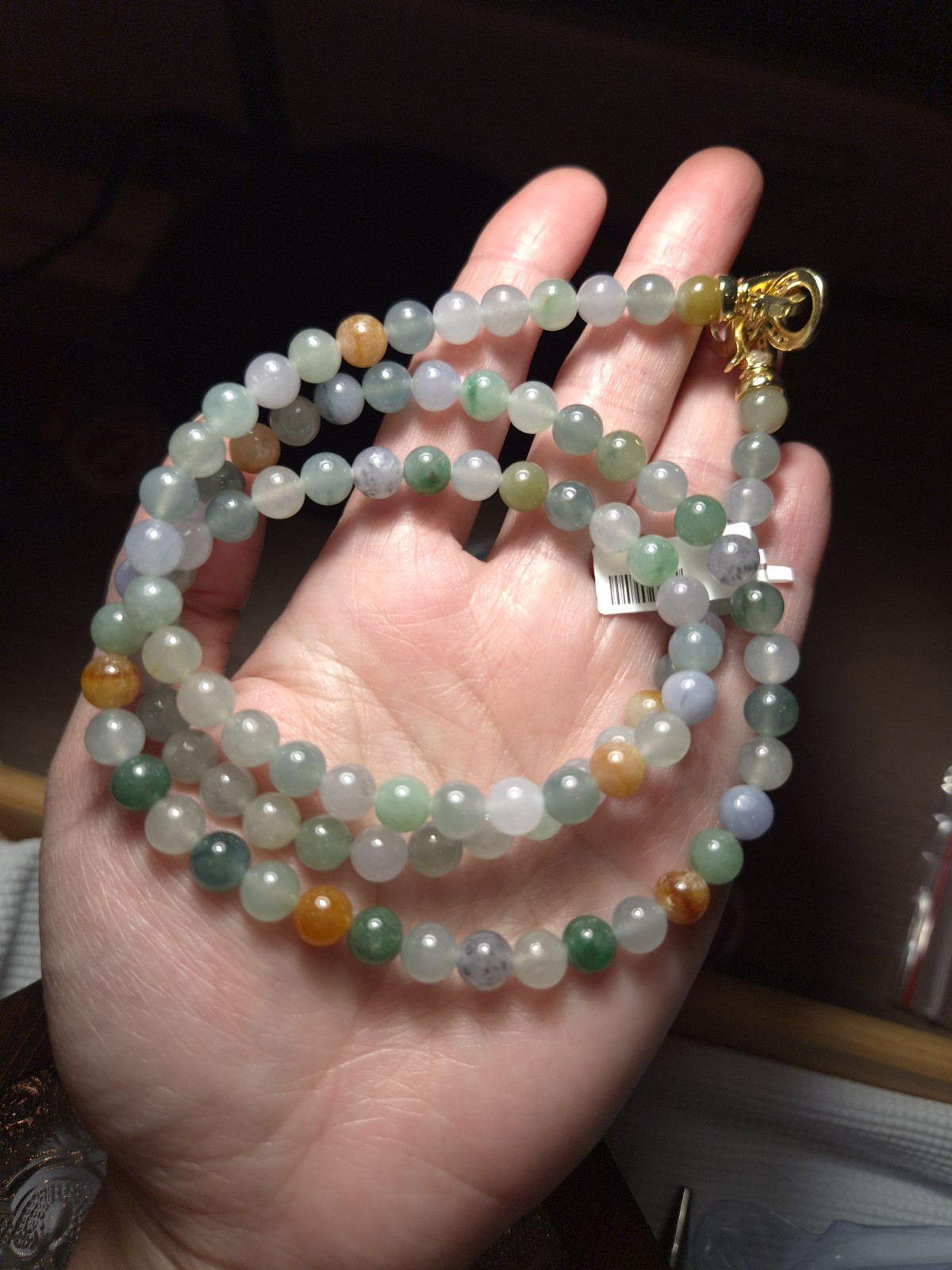 Multi-color Burmese Jadeite Necklace