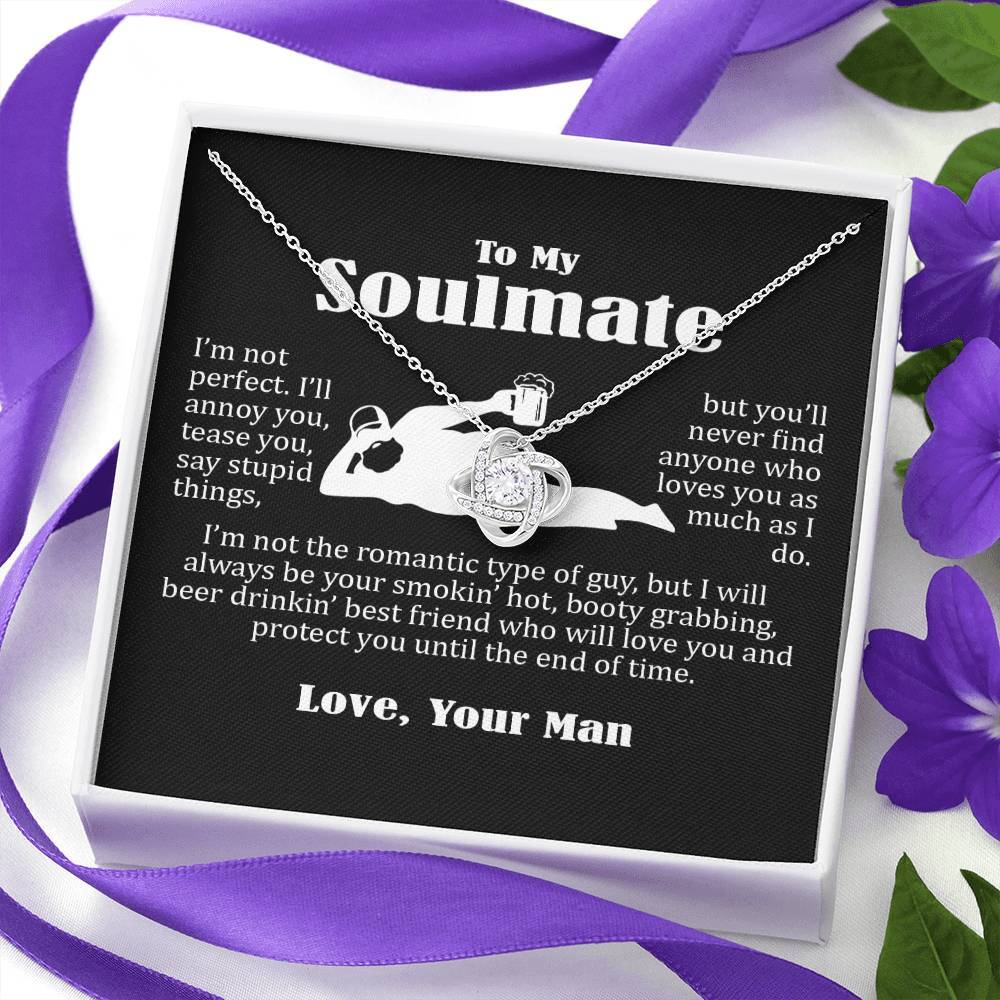 To My Soulmate Necklace For Women, Funny Gifts For Girlfriend Wife from Husband