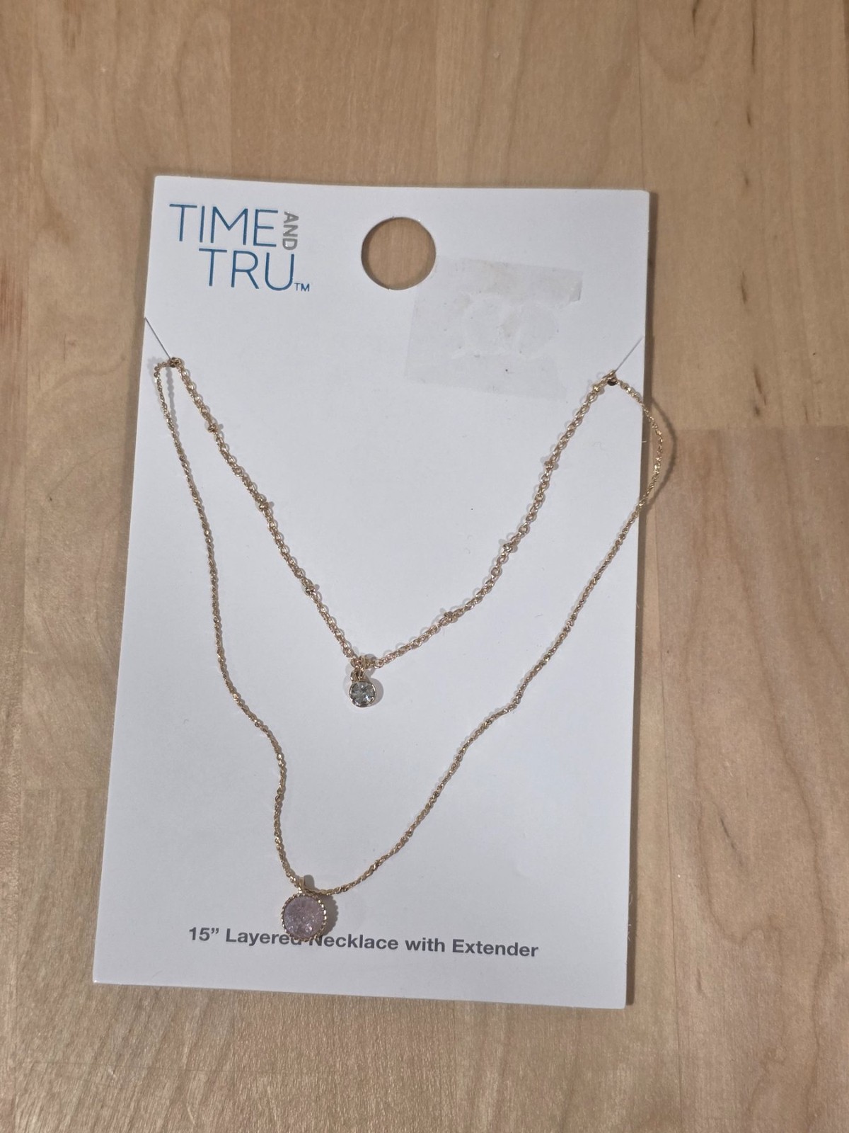 Time and Tru 15 in Gold Tone Layered Necklace with Extender