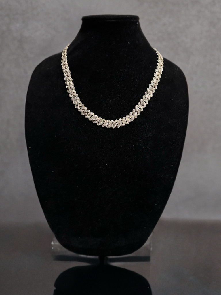 14k STAMPED 14mm Cuban Prong Chain Necklace 64ct Lab Sim VVS1 Diamond 200g+ GOLD