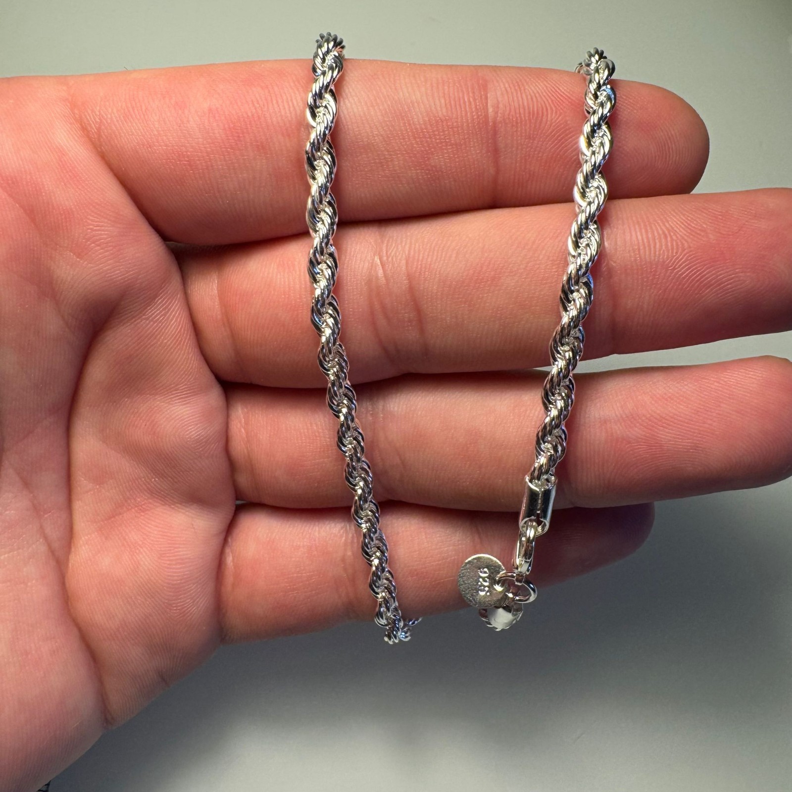 925 Sterling Silver Italian Rope Chain Necklace Twisted Link Men Women New
