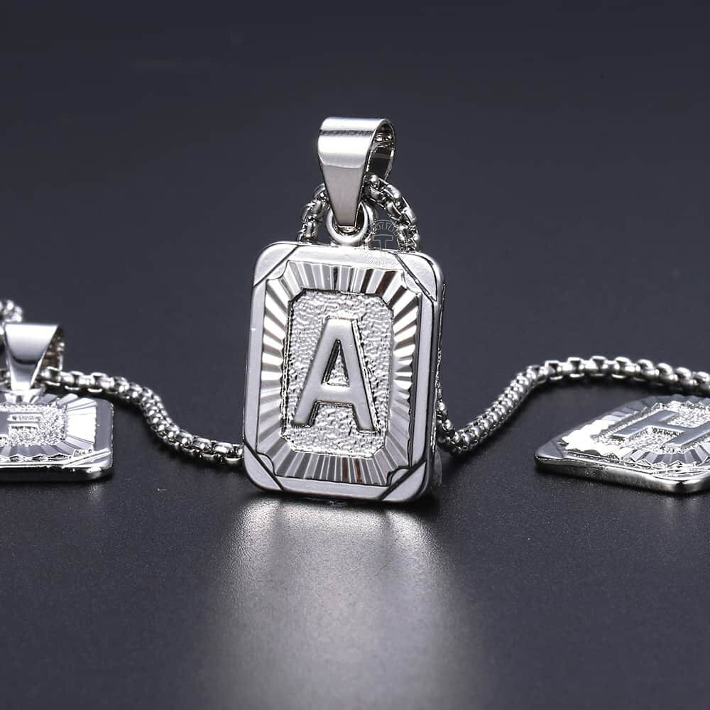 Gold Plated Initial Letter Pendant Necklace Alphabet Charm A-Z For Women Men