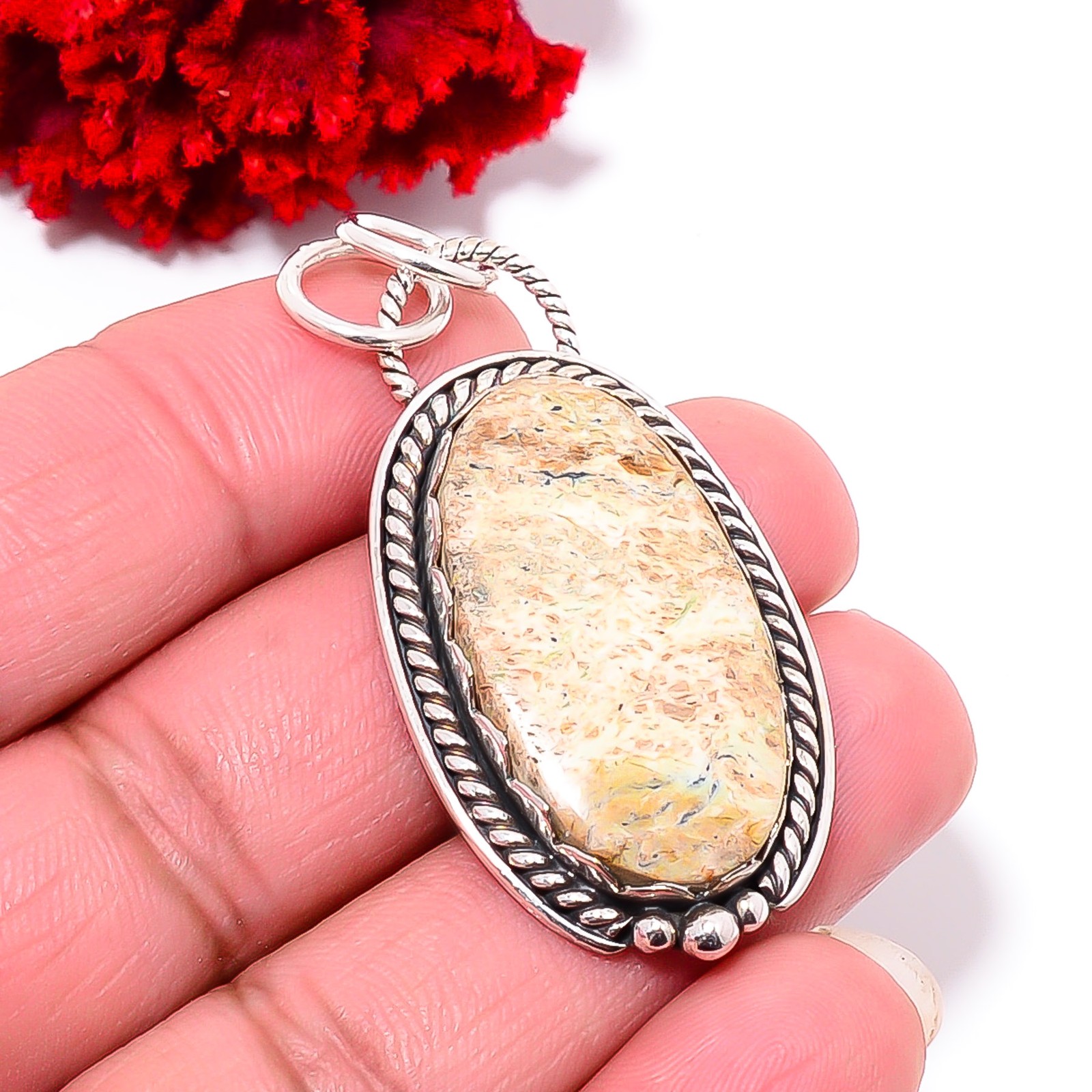 Picture Jasper – Oregon Designer Handmade 925 Sterling Silver Pendant 2.03 P9828