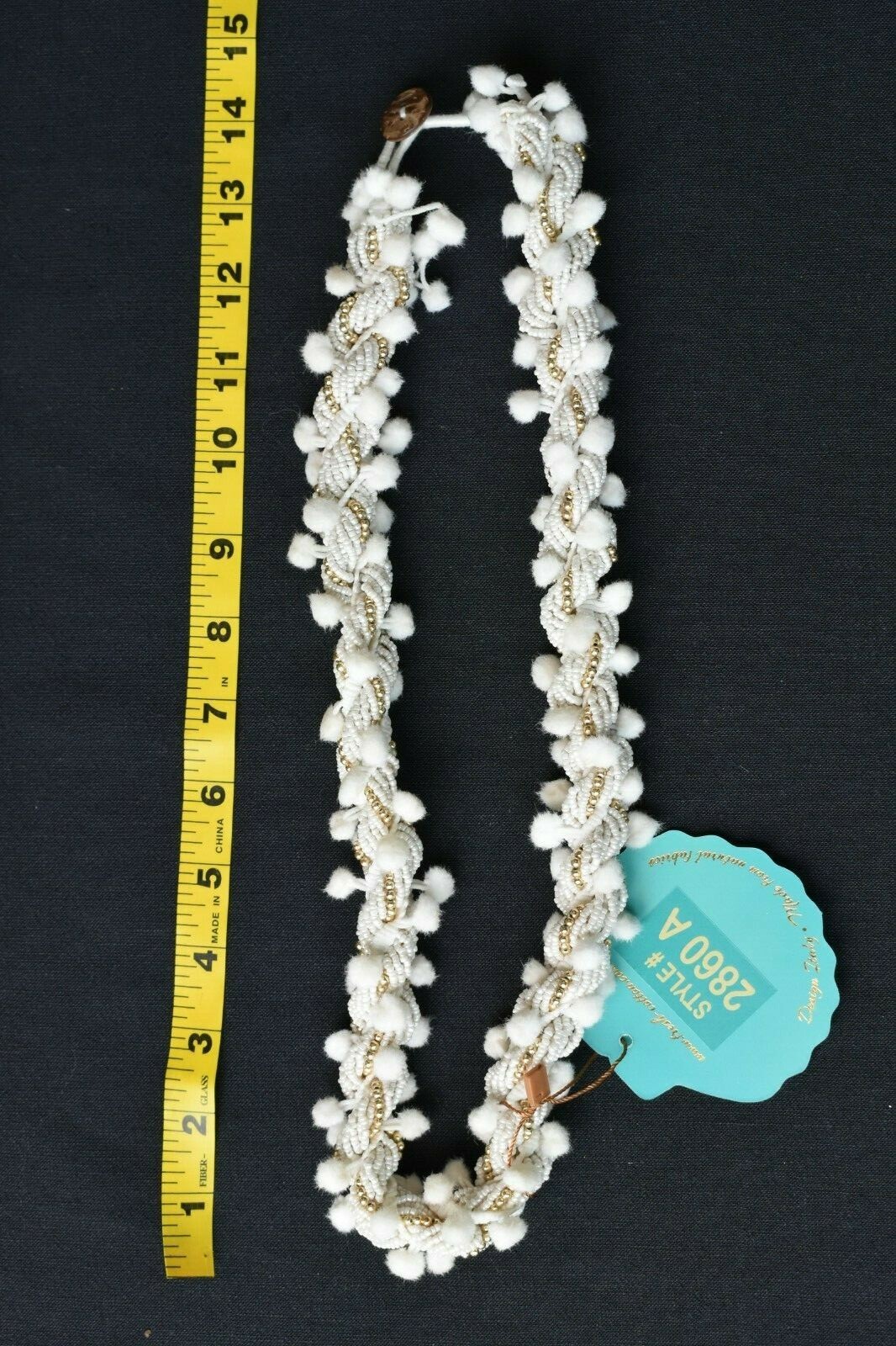 AnastaSea WHITE AND GOLD BEADED NECKLACE 2860A NWT