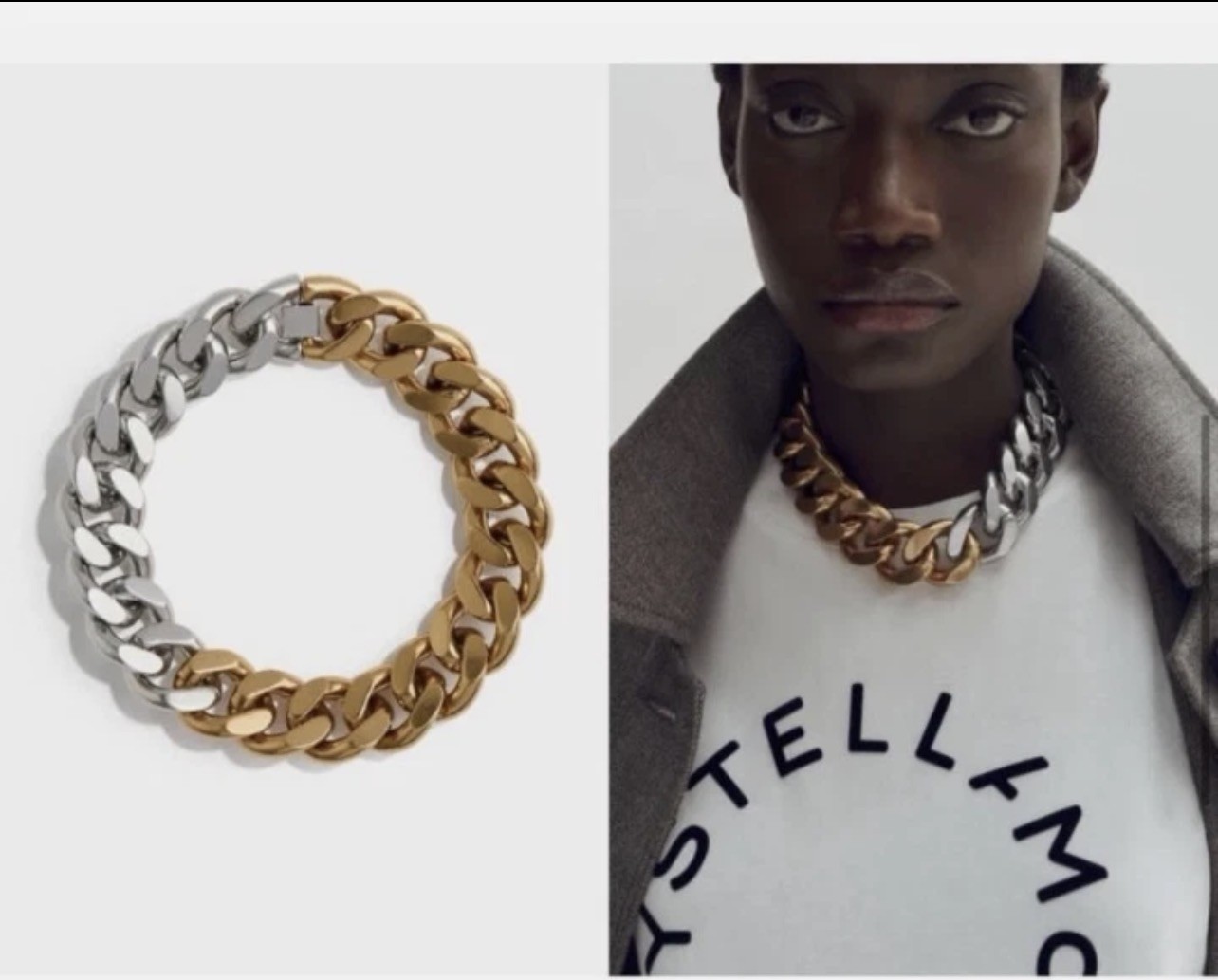 Stella Mccartney x H&M two tone necklace Gold & Silver colour BNWT