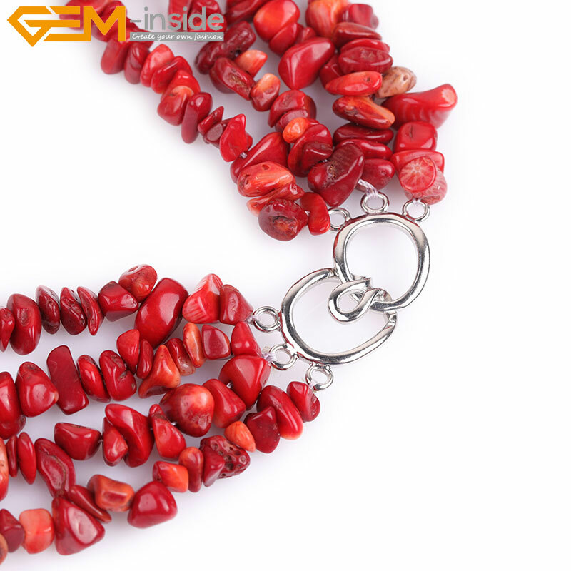 Assorted Gemstone Multi-Strand Chips Quartz Cluster Necklace 17-20″ Women Gift