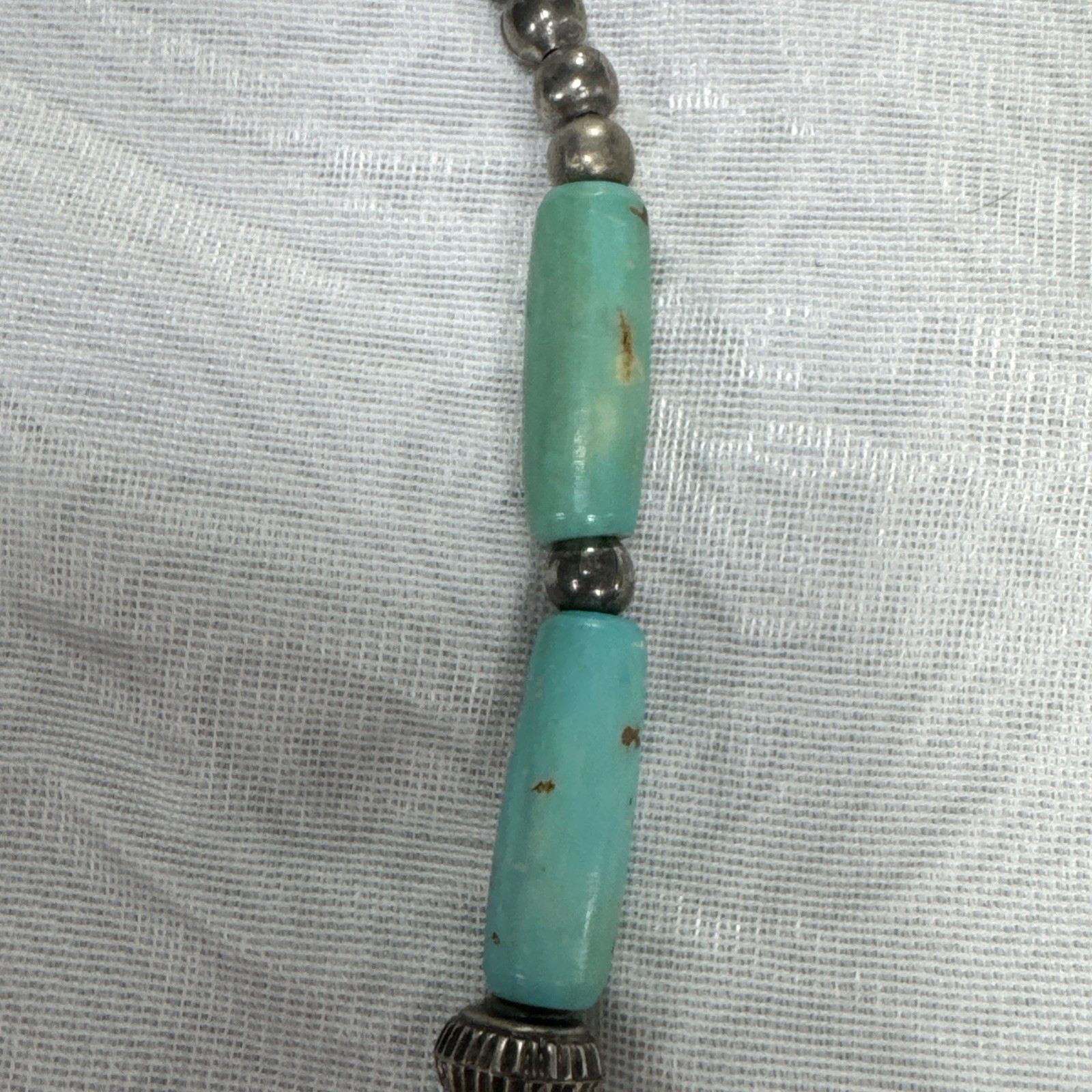 Vintage Bohemian Multi Color Necklace Tibetan Resin Amber with Turquoise Pendant