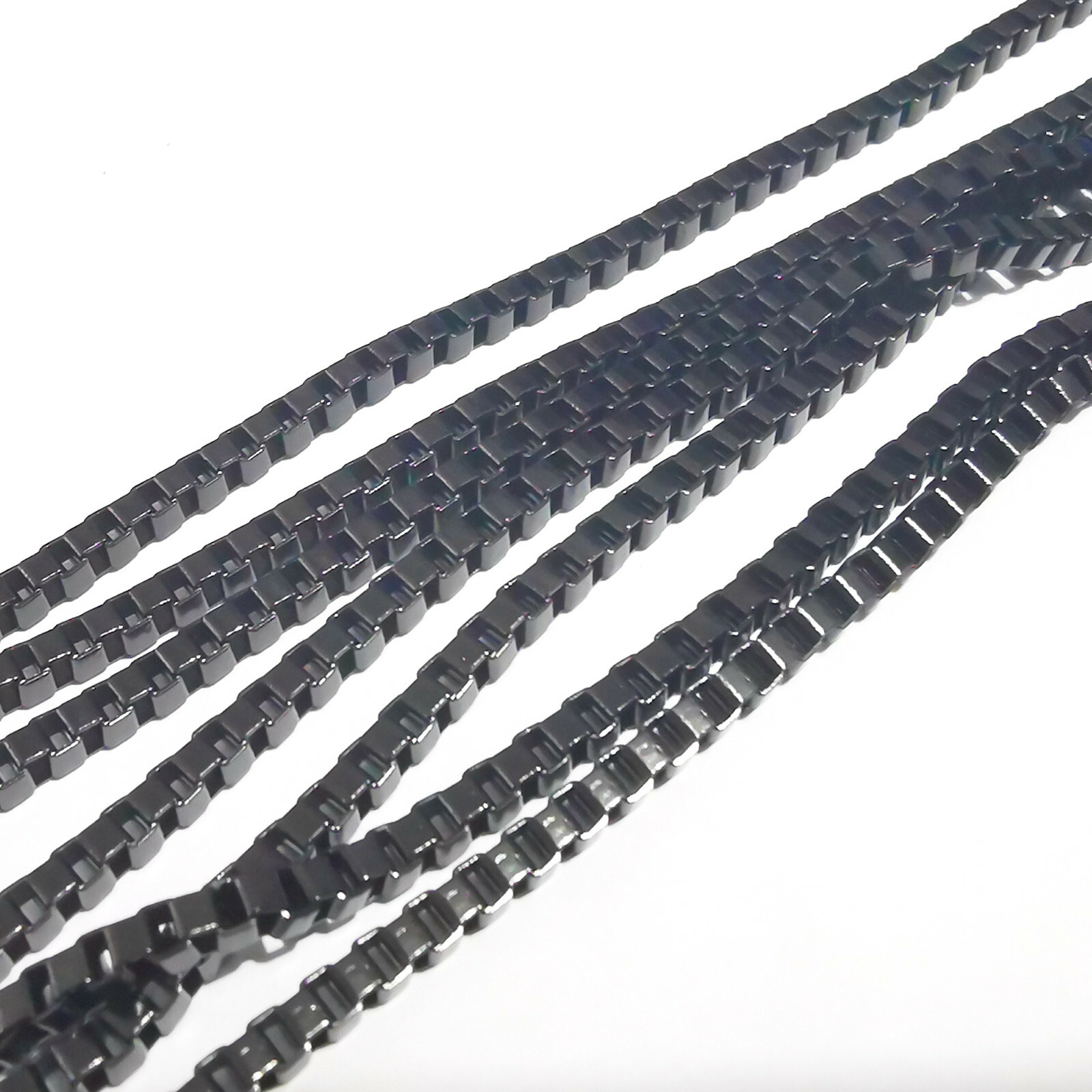 In bulk Venetian/Box chain 2.0mm/2.4mm stainless steel black box chain 3m 5m 10m