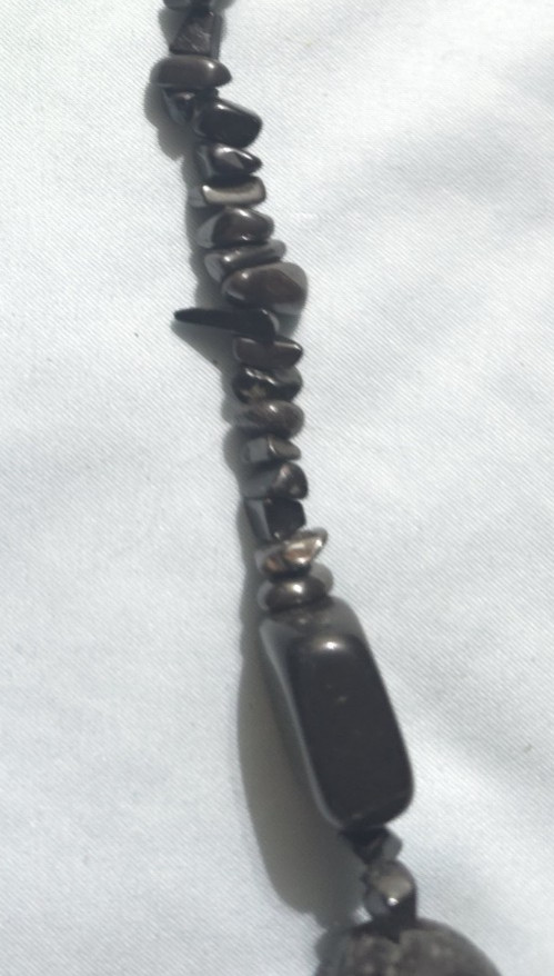Black Lava Rock Bohemian Summer trend necklace 24″