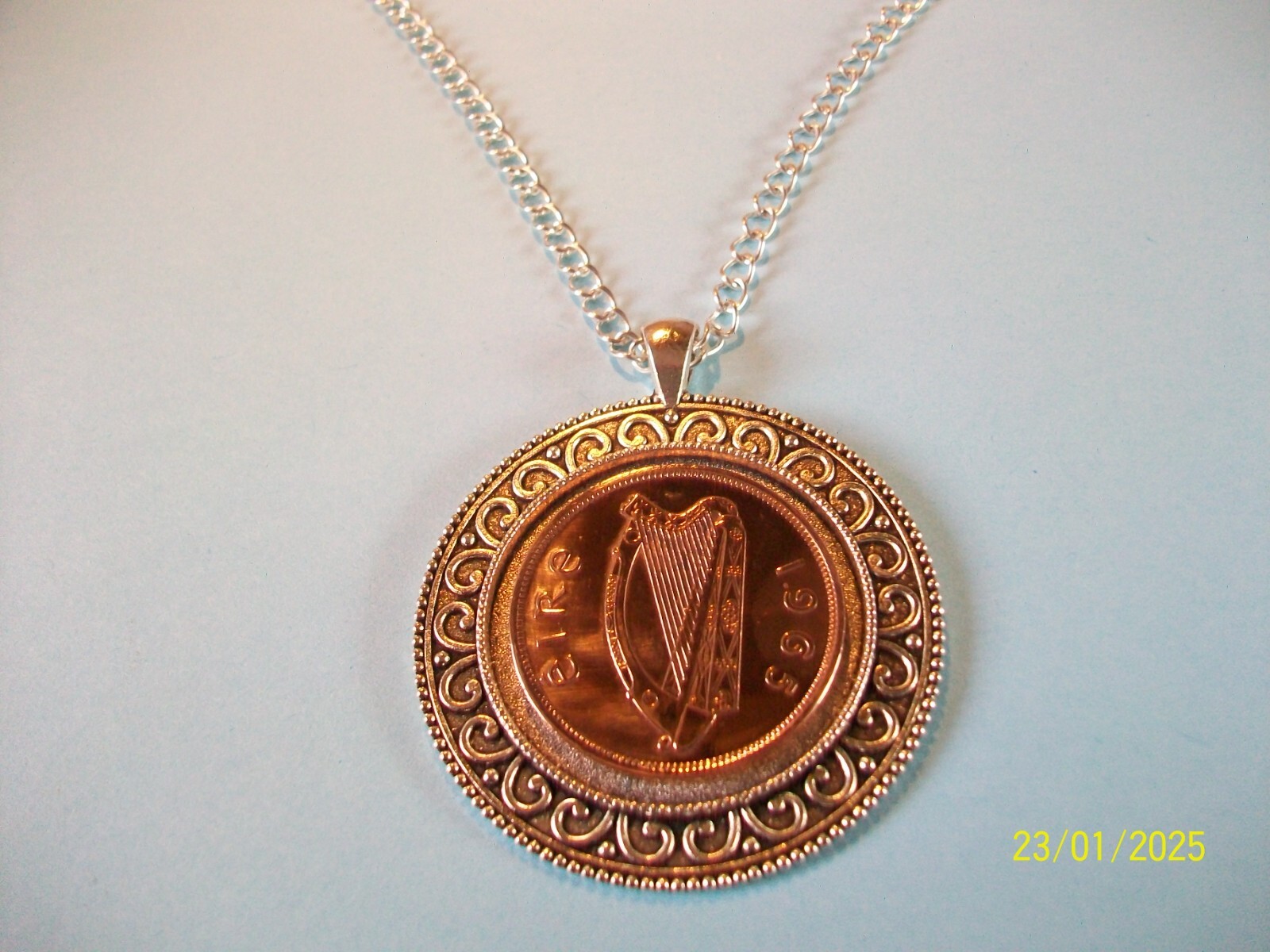 PENNY COIN – IRISH HARP – LIMITED EDITION CASED CURB NECKLACE – 1928 to 1968