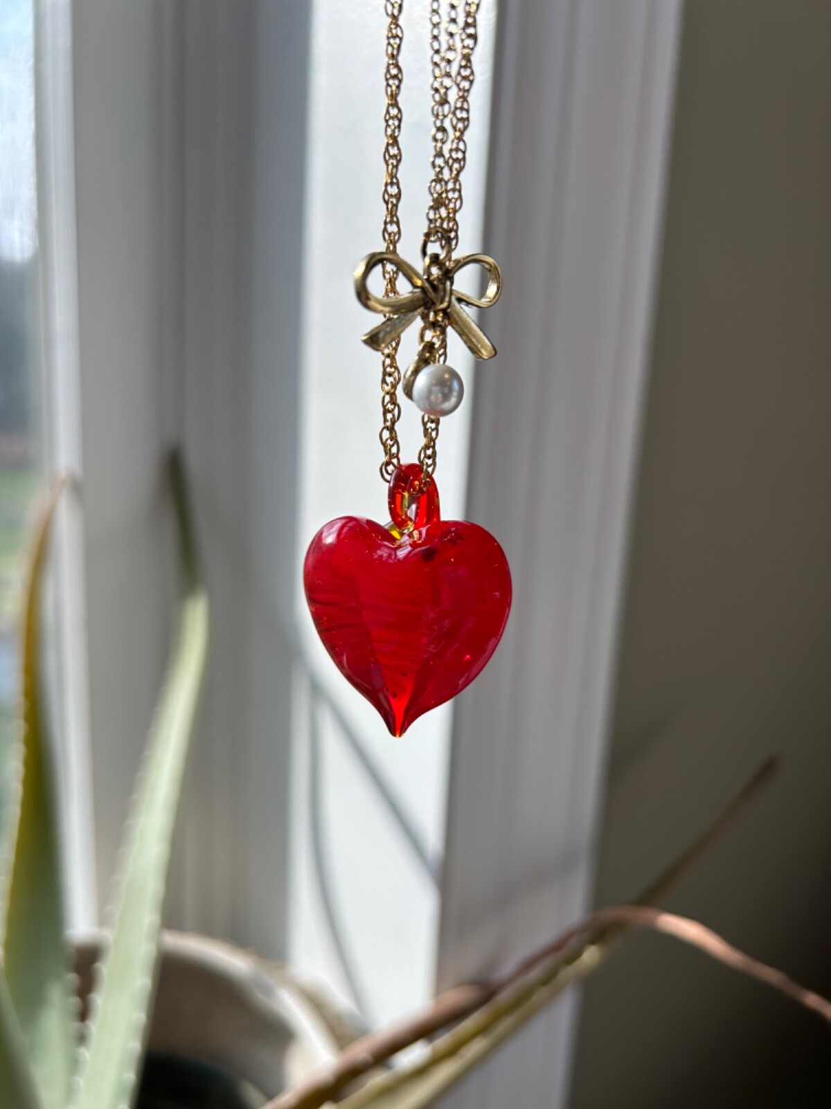 free people necklace half past nine 14ct gold plated red heart Valentine’s Day
