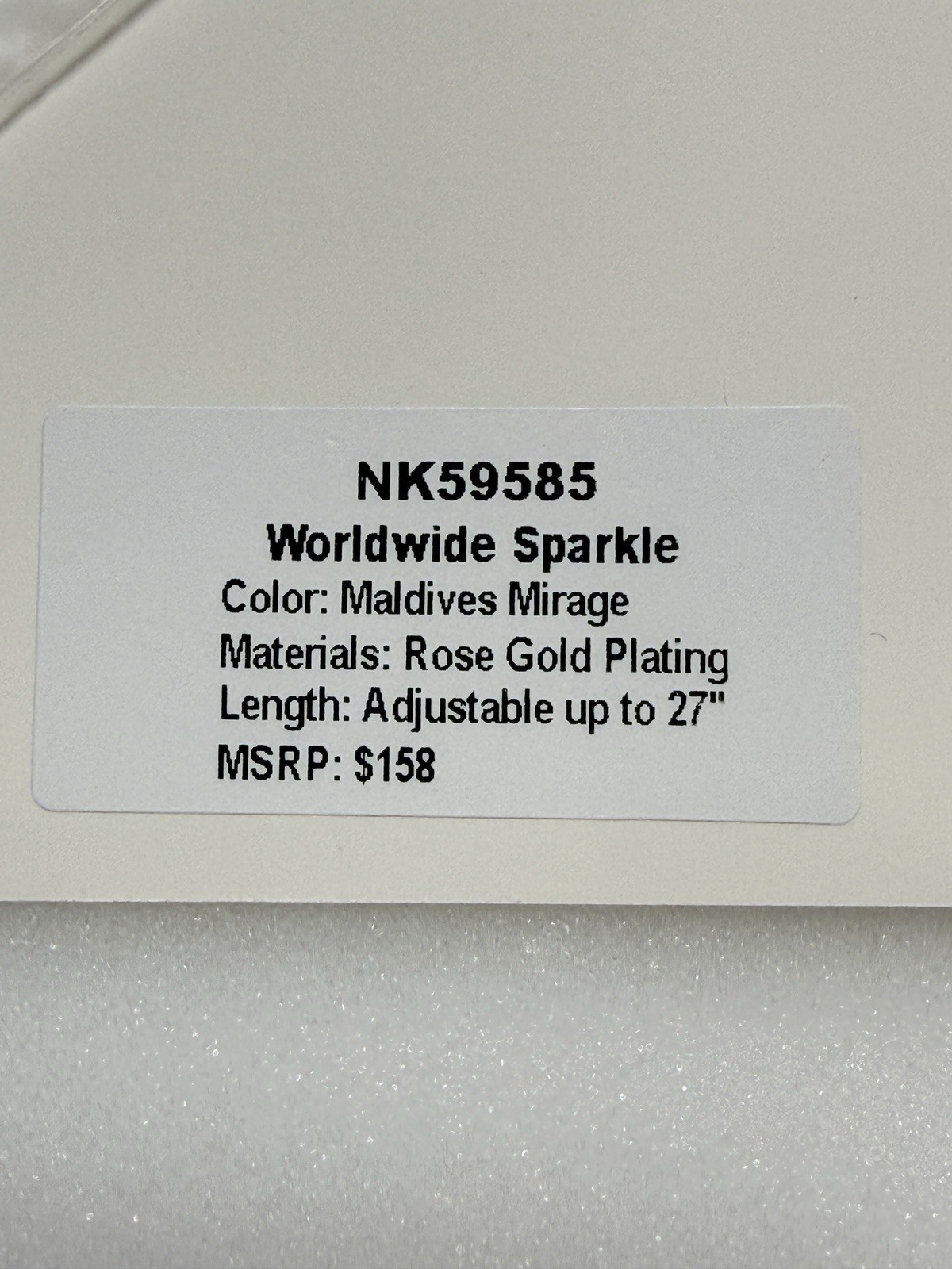 BP Worldwide Sparkle Crystal Necklace Rose Gold Plated 27″ NK59585