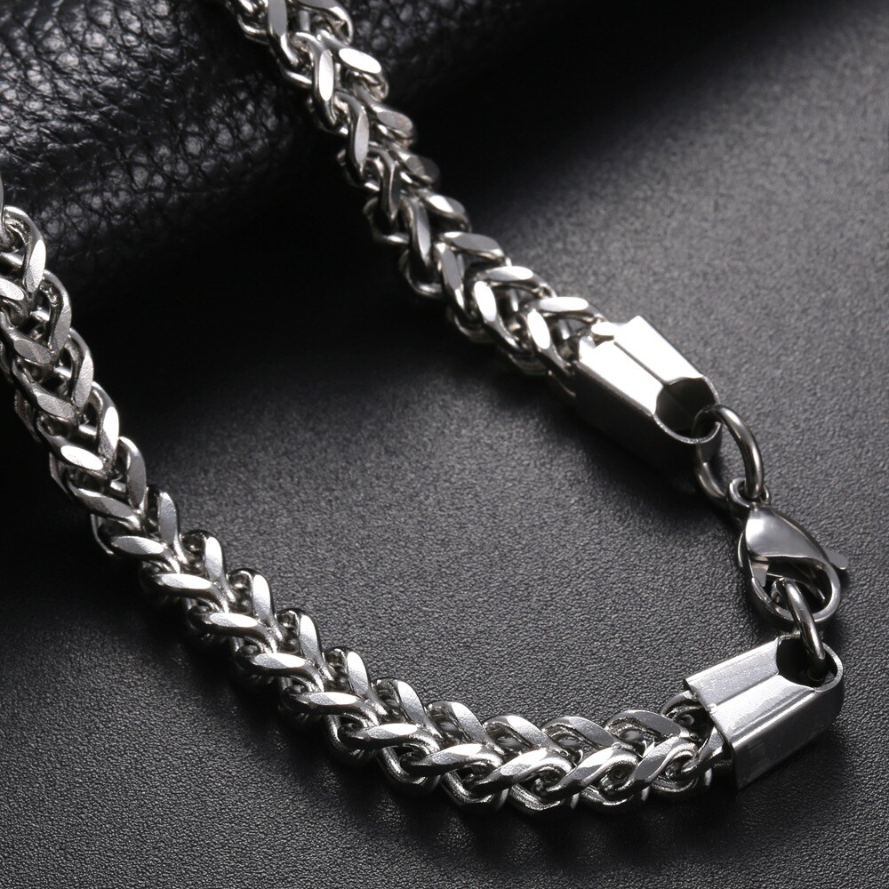 18″-30″ Mens Stainless Steel 4mm Franco Box Cuban Curb Link Chain Necklace #N213