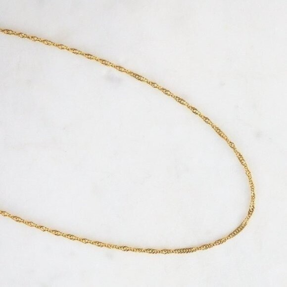 Singapore Chain Gold Chain Waterproof Necklace Everyday Gold Sparkle Chain