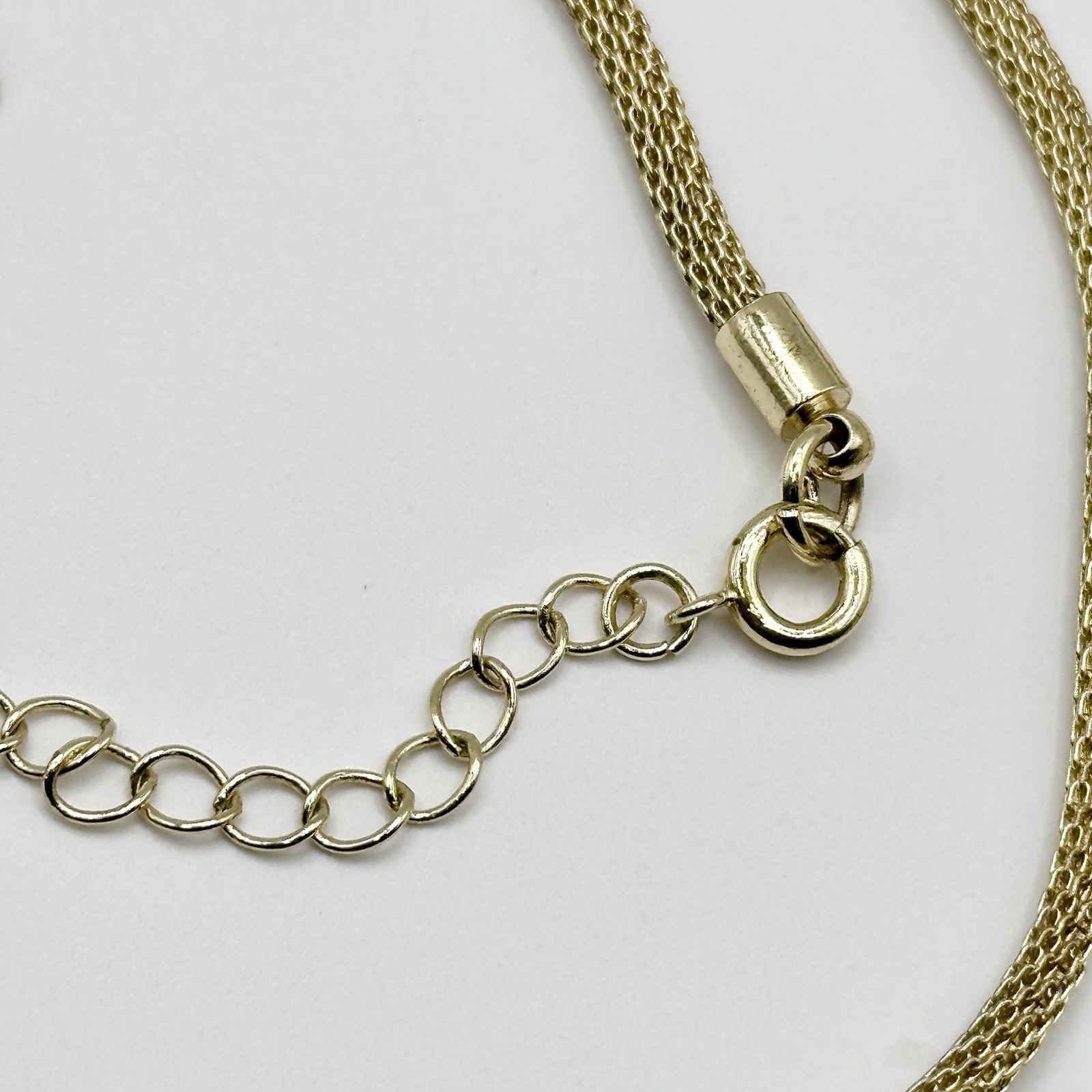 Vintage Gold Tone Mesh Chain Necklace Signed RMN Roman 18-22”