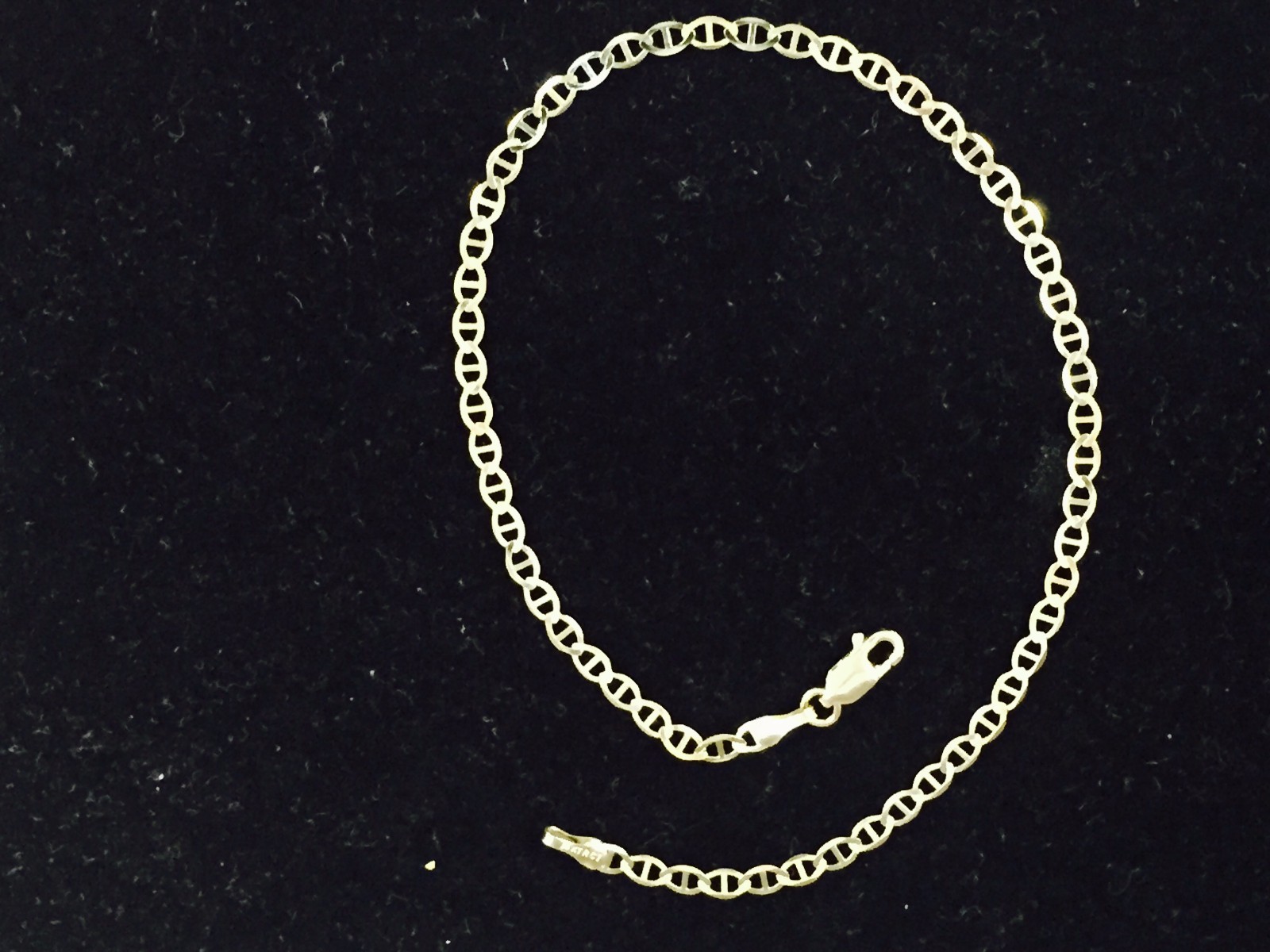10k Yellow Gold 9″ Solid Anchor Mariner Link Anklet Chain Bracelet 3.2 mm 2Gram