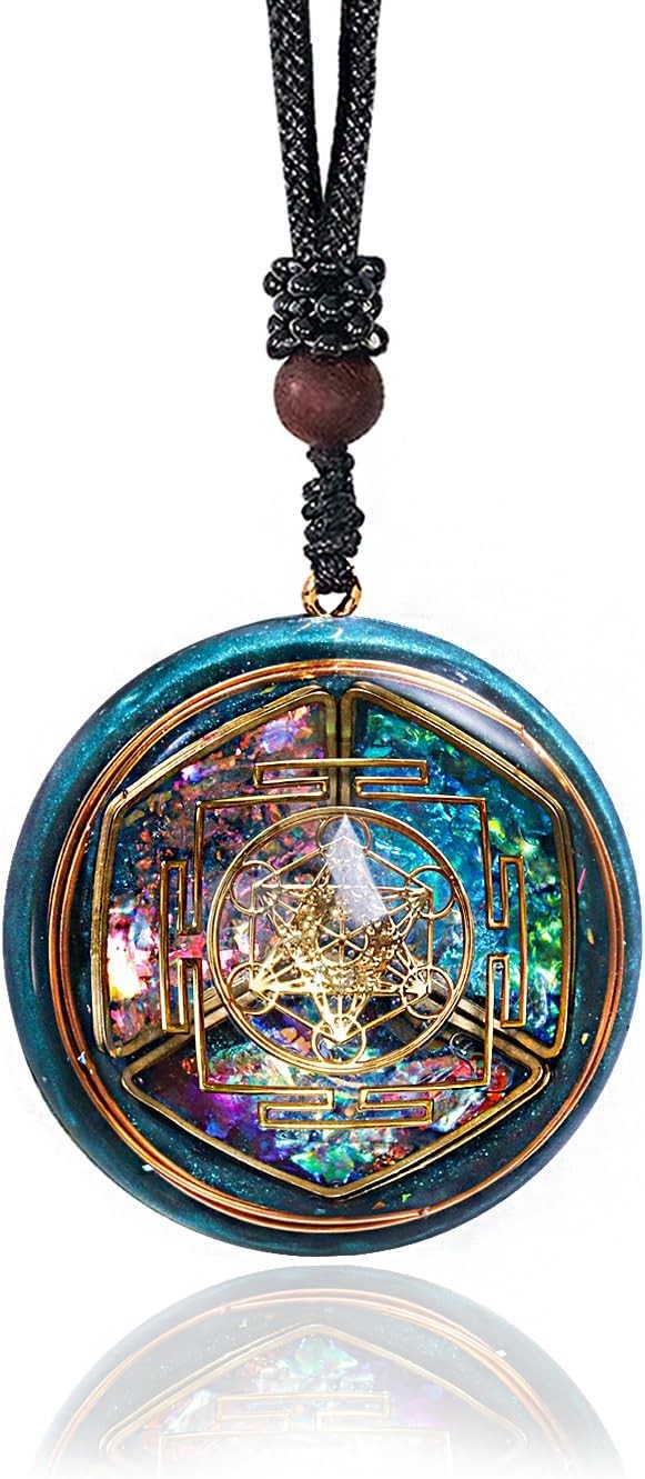 Da Piao Liang Sacred Geometry Orgone Pendant Necklace with Metatron’s Cube & Man