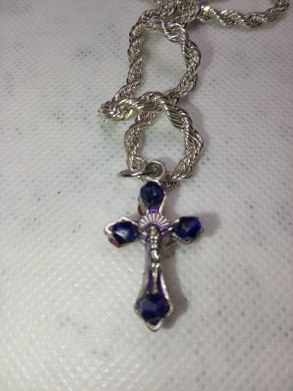 ADJ. CORDED NECKLACE & OBSIDIAN BEAD CROSS PENDANT