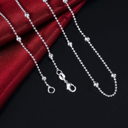 16-24 inch European and American popular plated 925 silver bead chain sweater