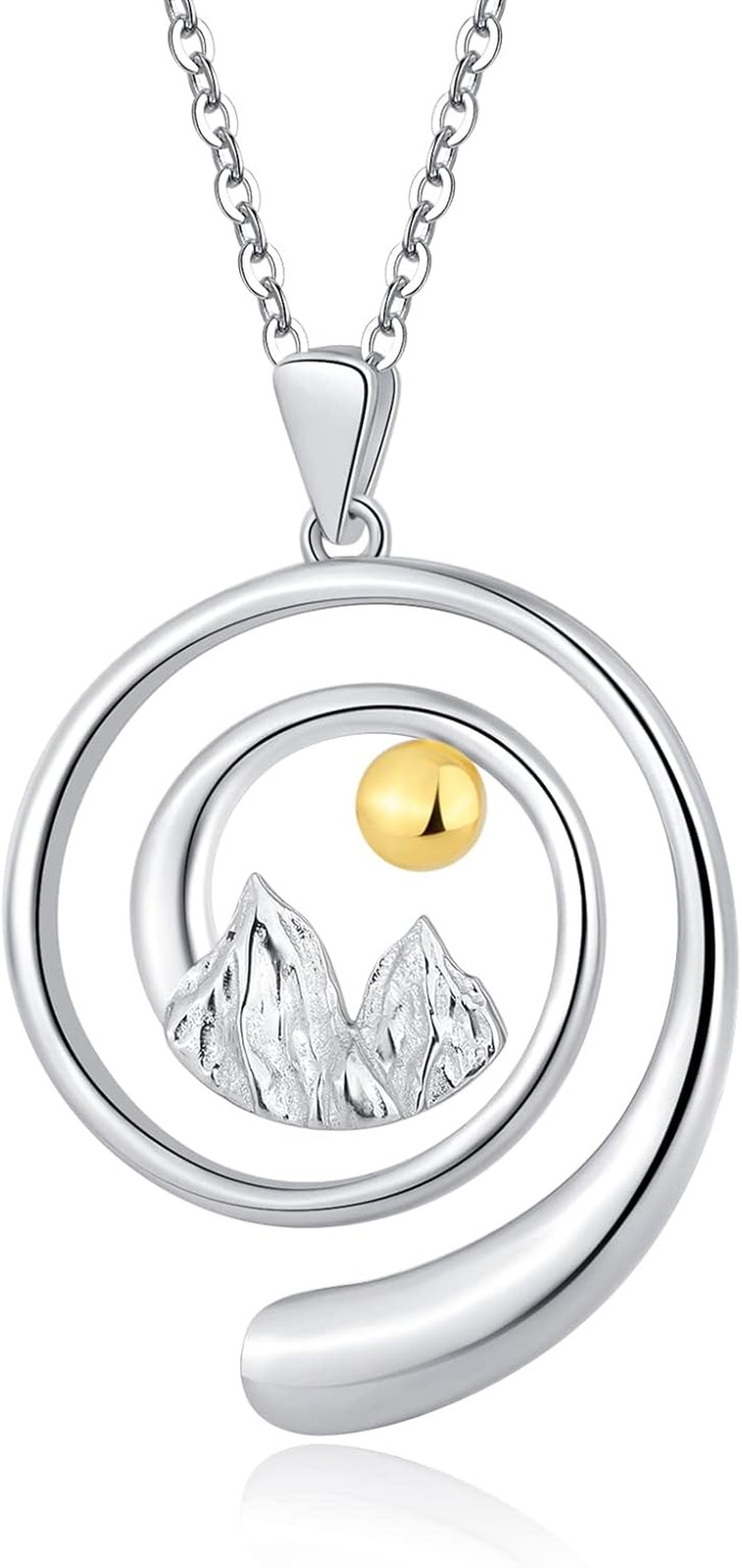 Mountain Ring Holder Necklace 925 Sterling Silver Wedding Engagement Ring Keeper