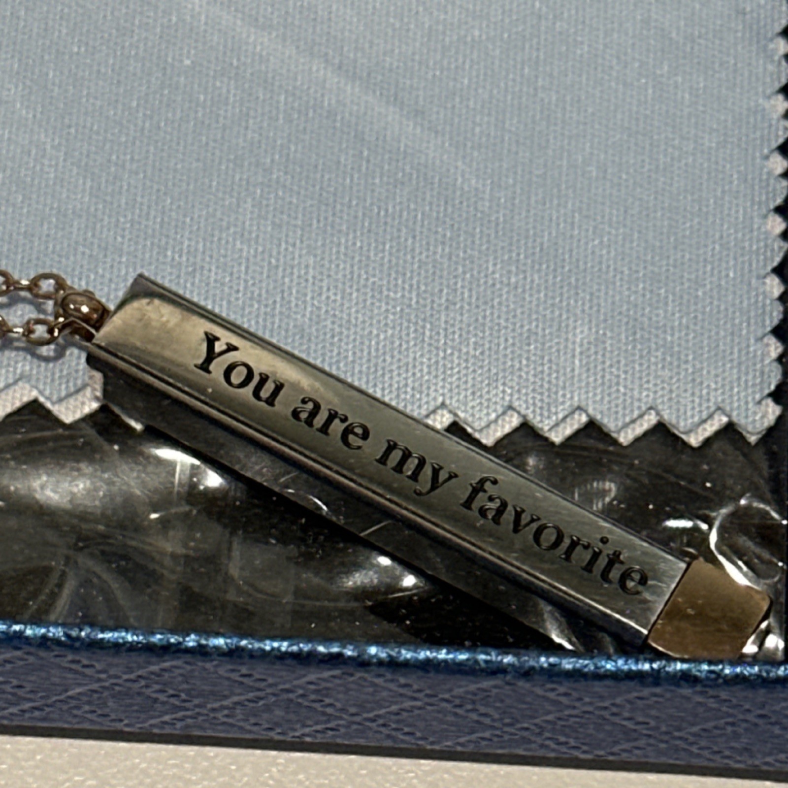 RWQIAN Silver Engraved Bar Pendant Necklace Humor Theme Cable Chain Adjustable