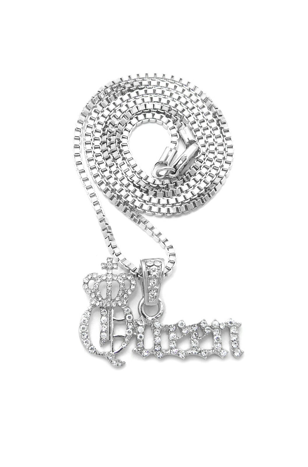 Women Statement Stone Filled Queen Pendant Various Chain Fashion Necklace XSP788