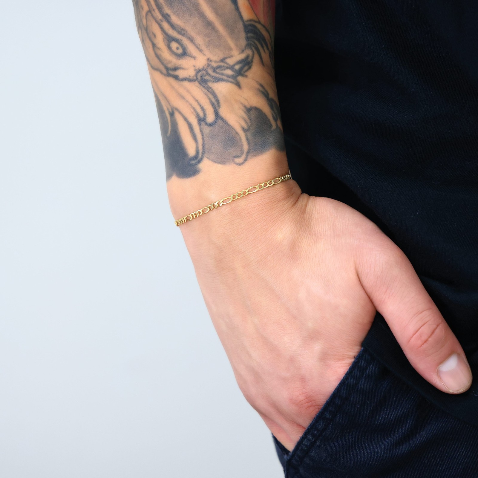 10K Yellow Gold Solid 2.75mm- 9.5mm Figaro Link Chain Bracelet Mens Womens 7″-9″
