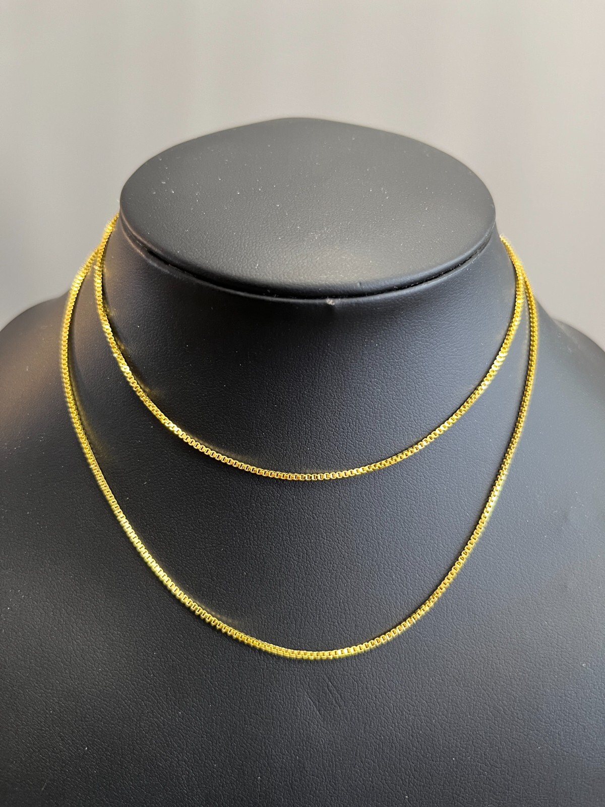 SHARP!! STAMPED 18K GOLD FILLED 1.6mm BOX CHAIN 28″ LONG FITS PENDANT NECKLACE