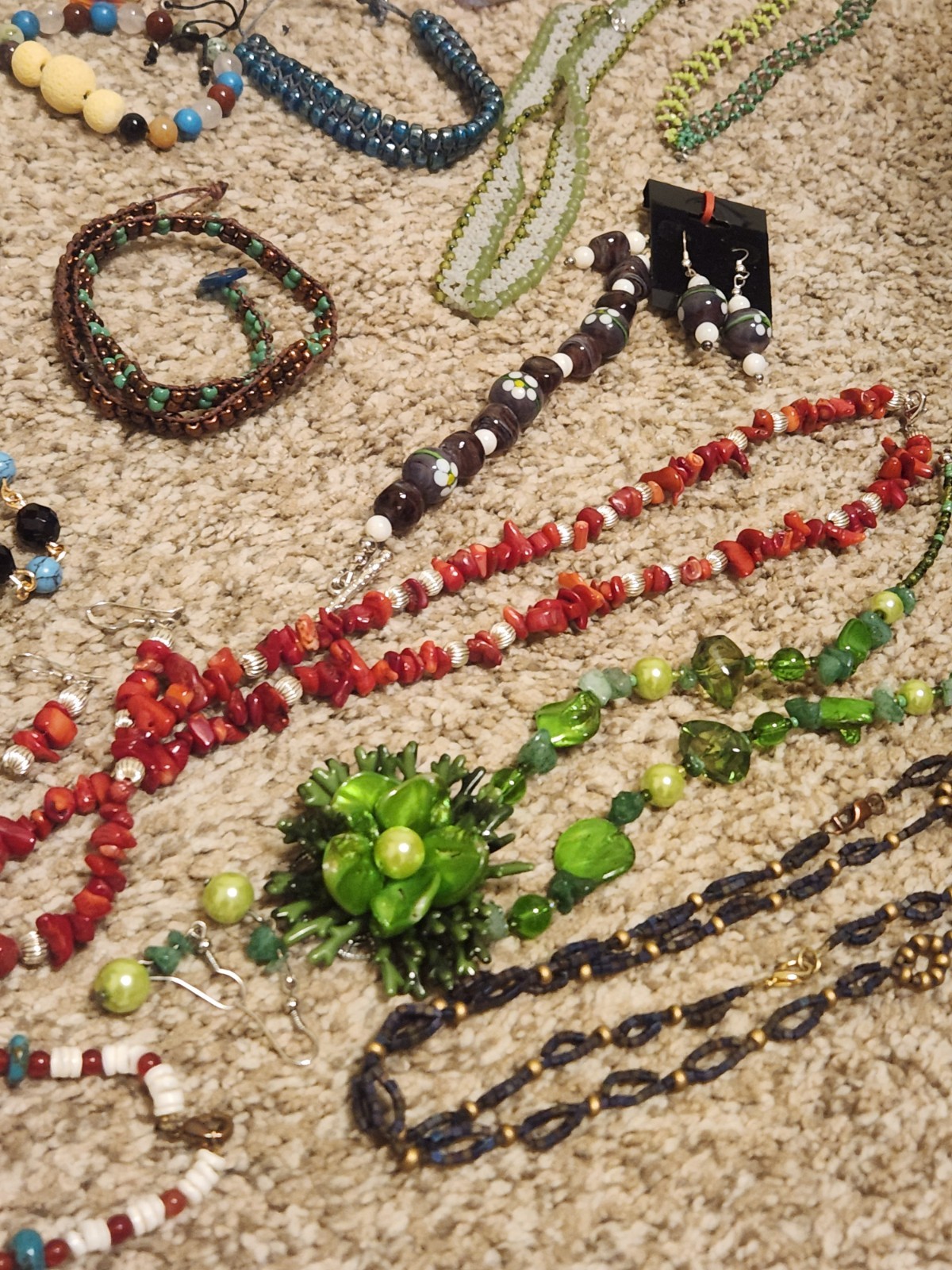 Bracelet Earring Necklace Closeout 5# Lot Beaded Chain Artisan/Store Stone Glass