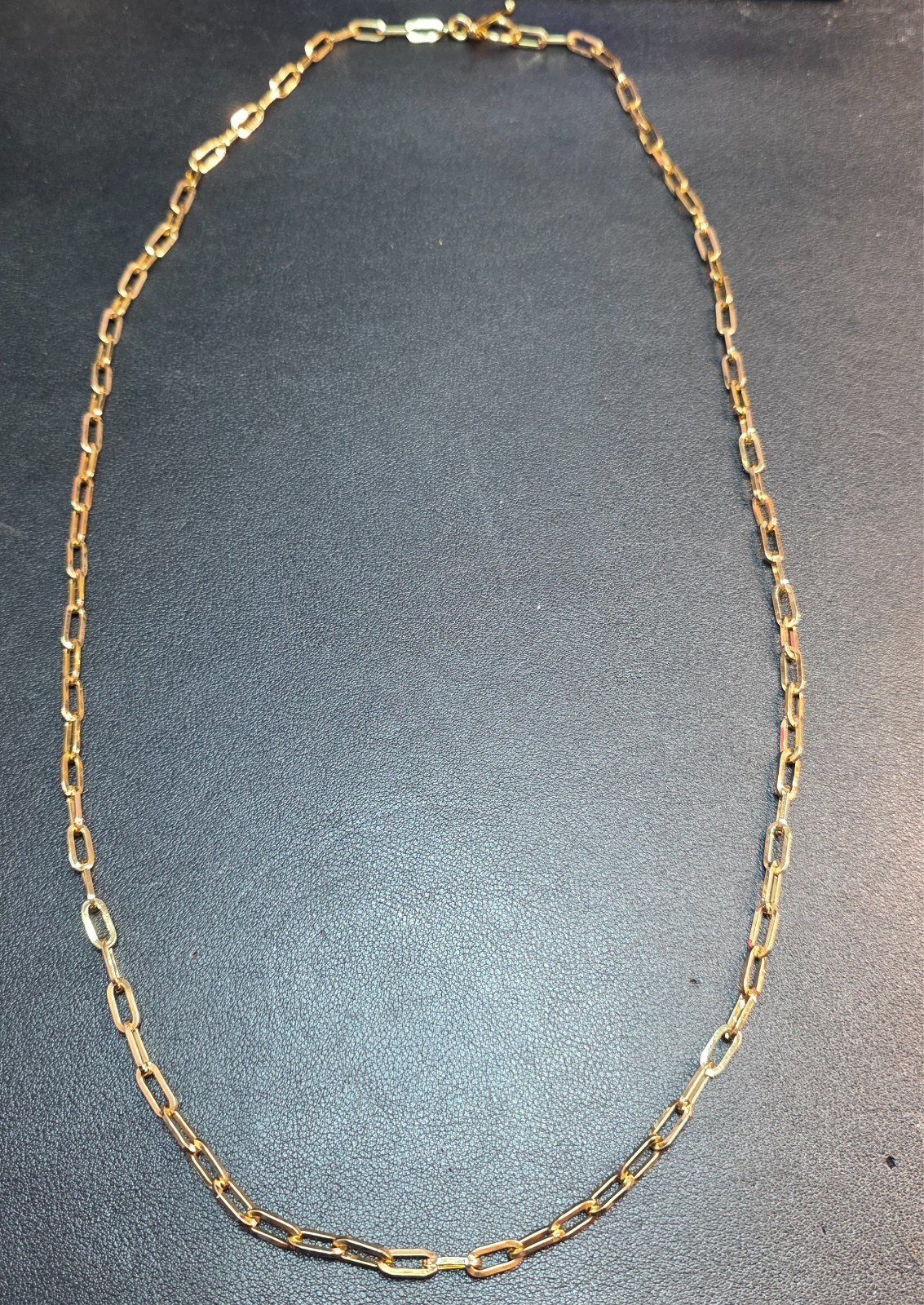 Paperclip Layering Necklace Gold Plated Chain Oval Elongated Link 18″-20″