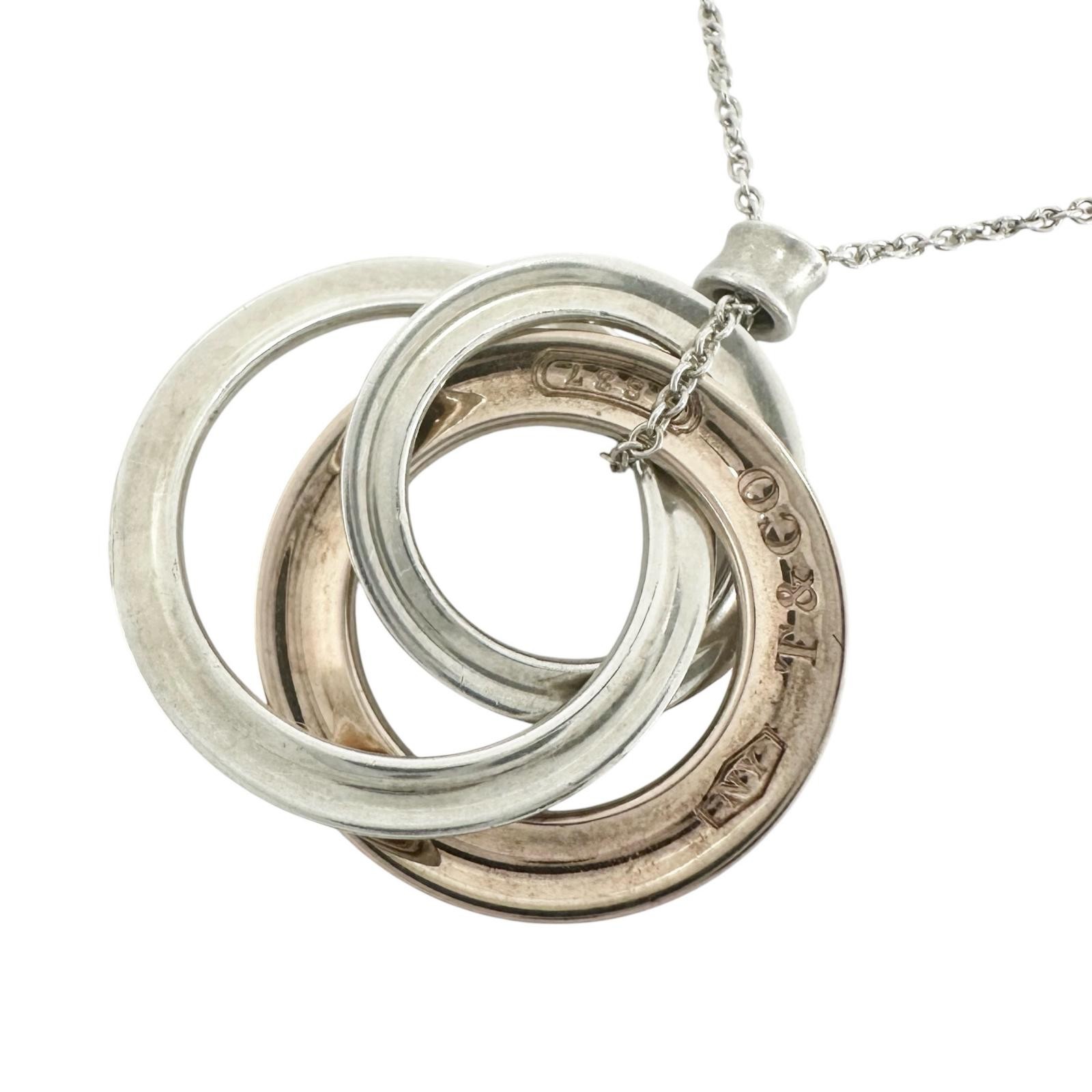 TIFFANY&Co. Circle Pendant Triple Interlocking Necklace Silver925/metal Women