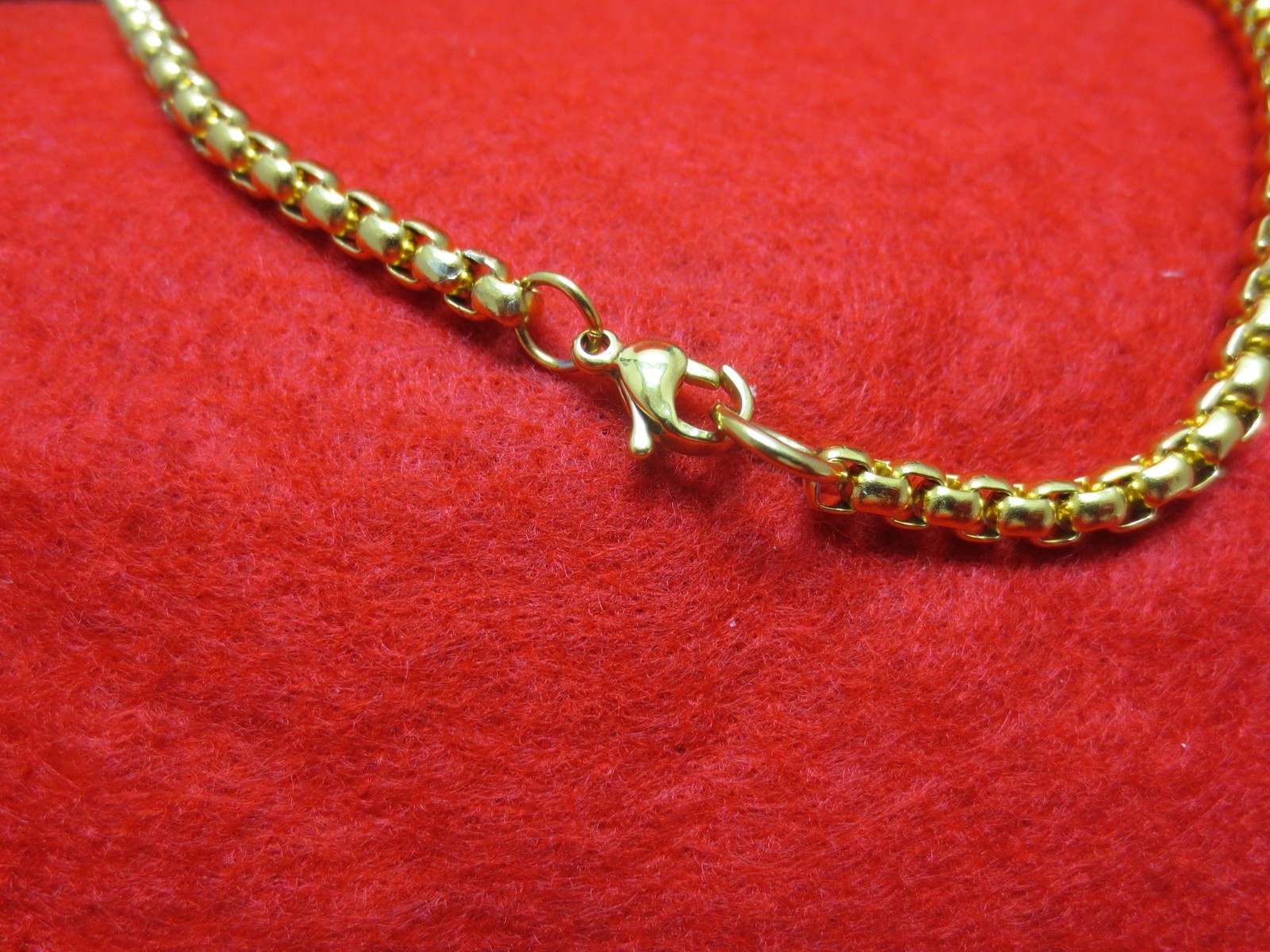 16″-60″ 3/4/5MM GOLD PLATED STAINLESS STEEL SMOOTH BOX ROPE CHAIN NECKLACE-GOLD