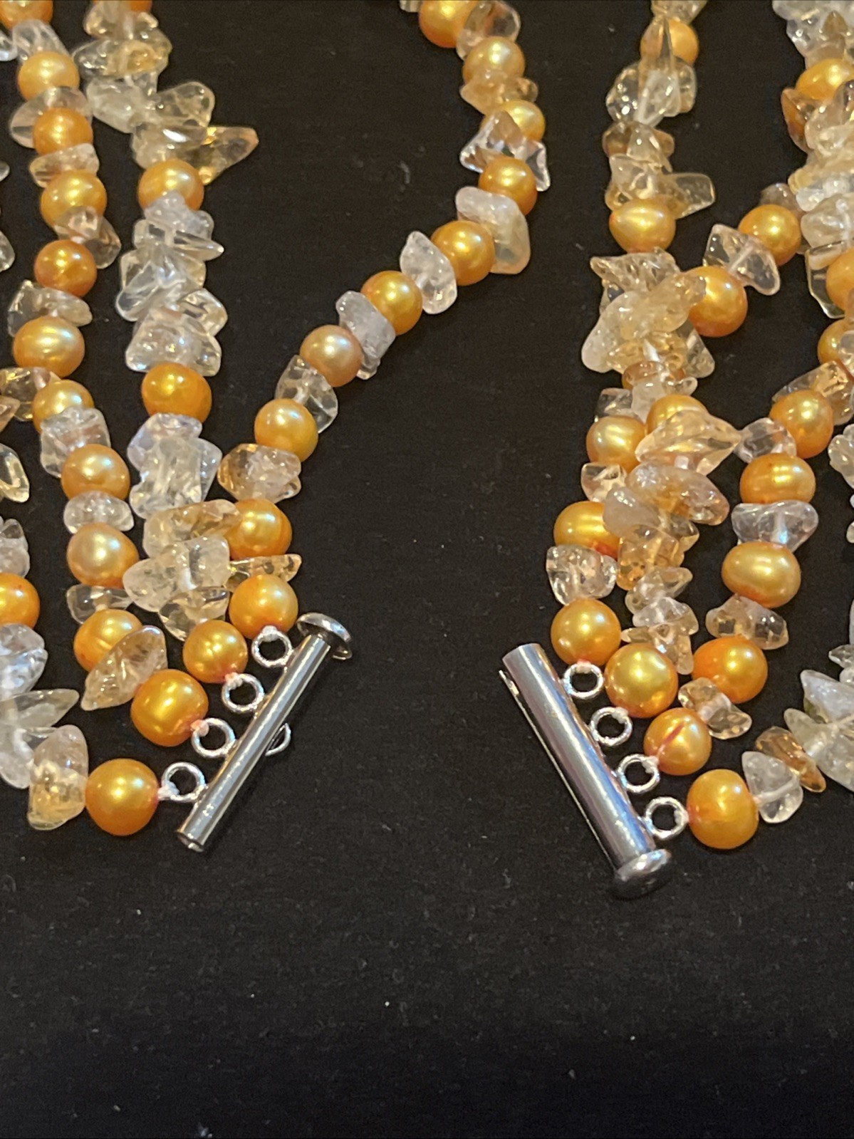 Ross Simons Jewelry Sterling Silver 925 Necklace Baroque Citrine Pearls Quartz