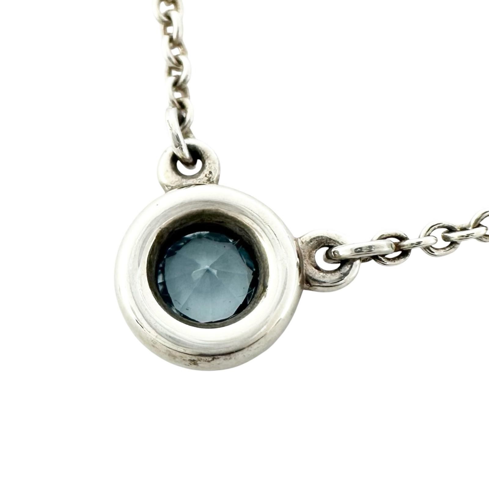 TIFFANY&Co. Elsa Peretti Color by the Yard Pendant Necklace Silver925/Aquama…