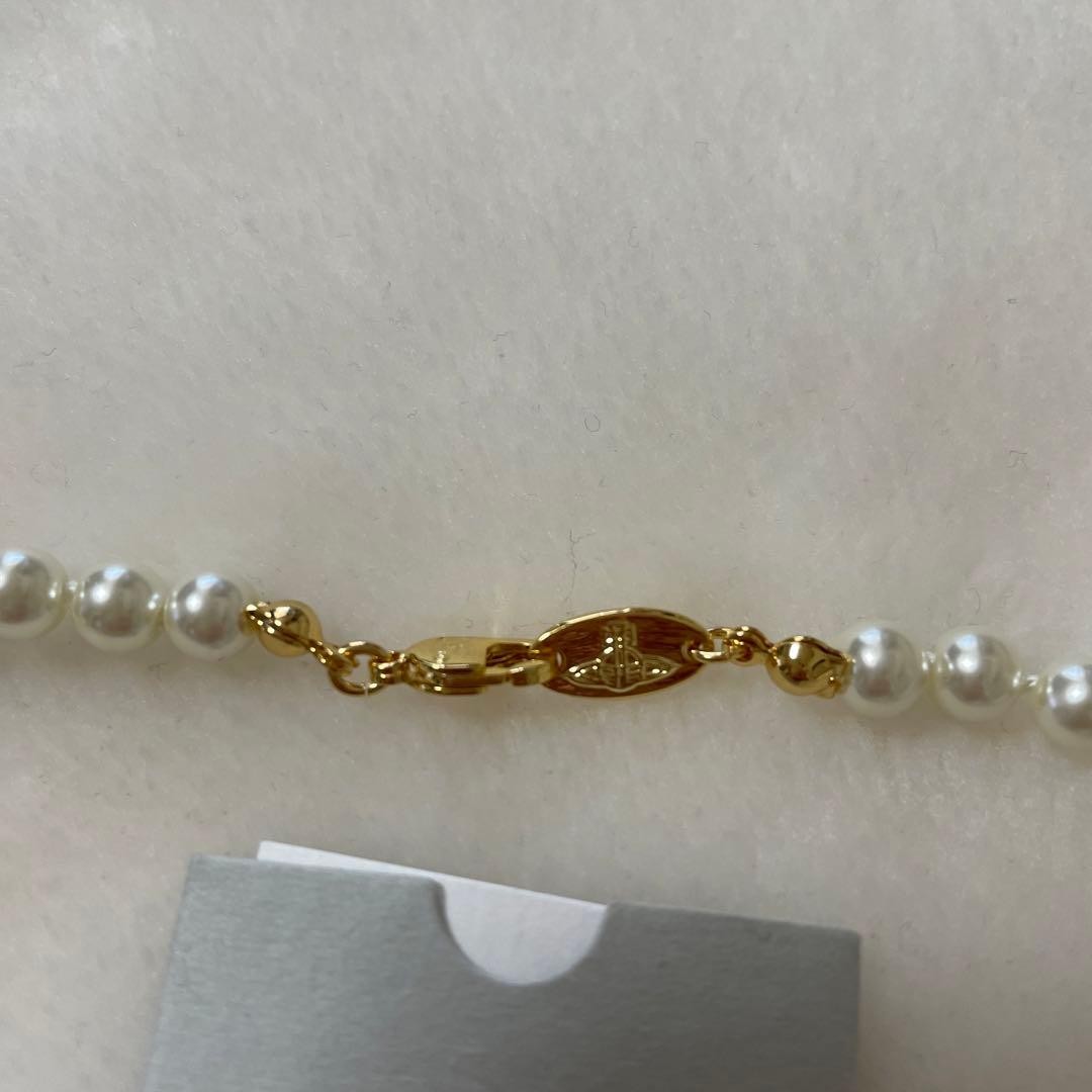 Vivienne Westwood Necklace Pearl Choker Gold IN BOX w/drawstring