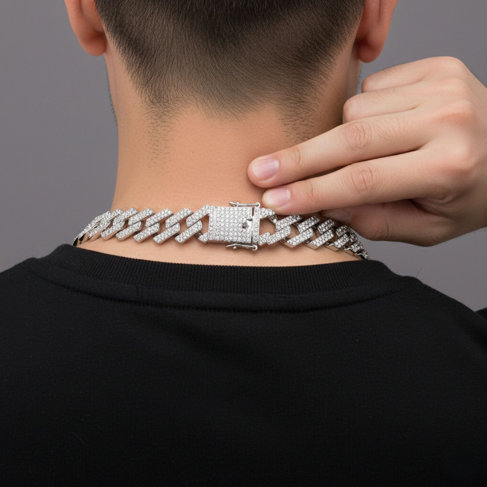 19mm Miami Iced Out Cuban Link Curb Chain Gold & Silver Necklace; Men Women Gift