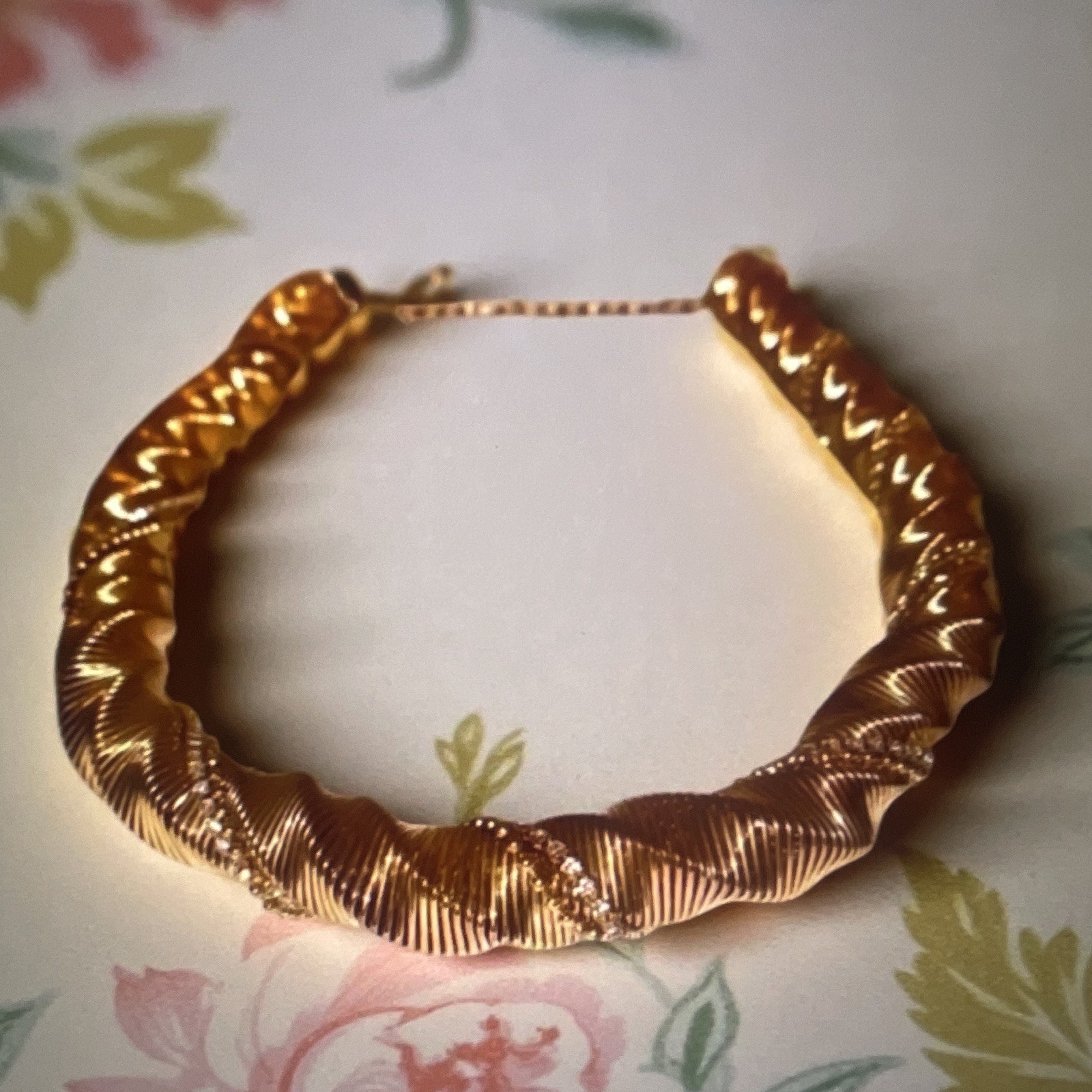 Gold Twisted Snake Chain Necklace, Adjustable Extender, Hook