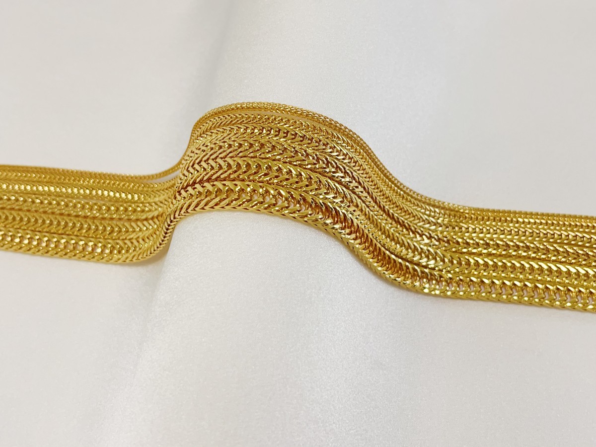 18K Yellow Gold 2mm-7mm Franco Square Box Chain Necklace Men Womens 18″- 28″