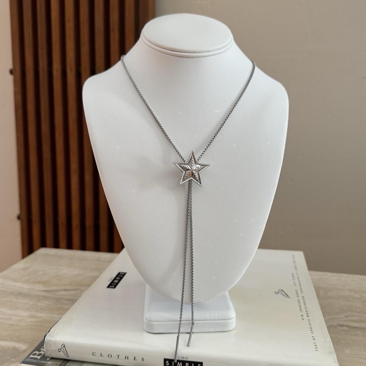 Silver Star Bolo Tie Chain Necklace