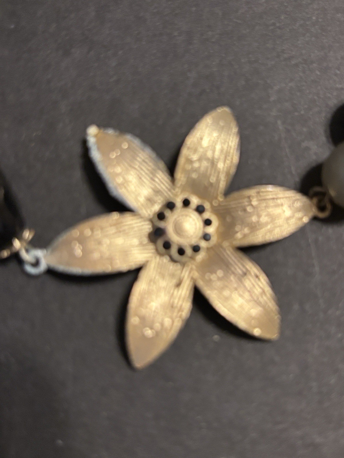 Lot Robert Rose Statemnt Necklace Bundle Blk/Gray Floral & Dbl Strand Clr Crystl
