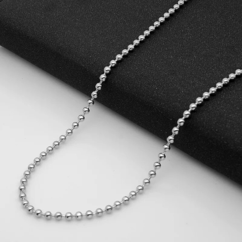 Wholesale 316L Stainless Steel Ball Bead Necklace Chain For Pendants 16″ – 36″