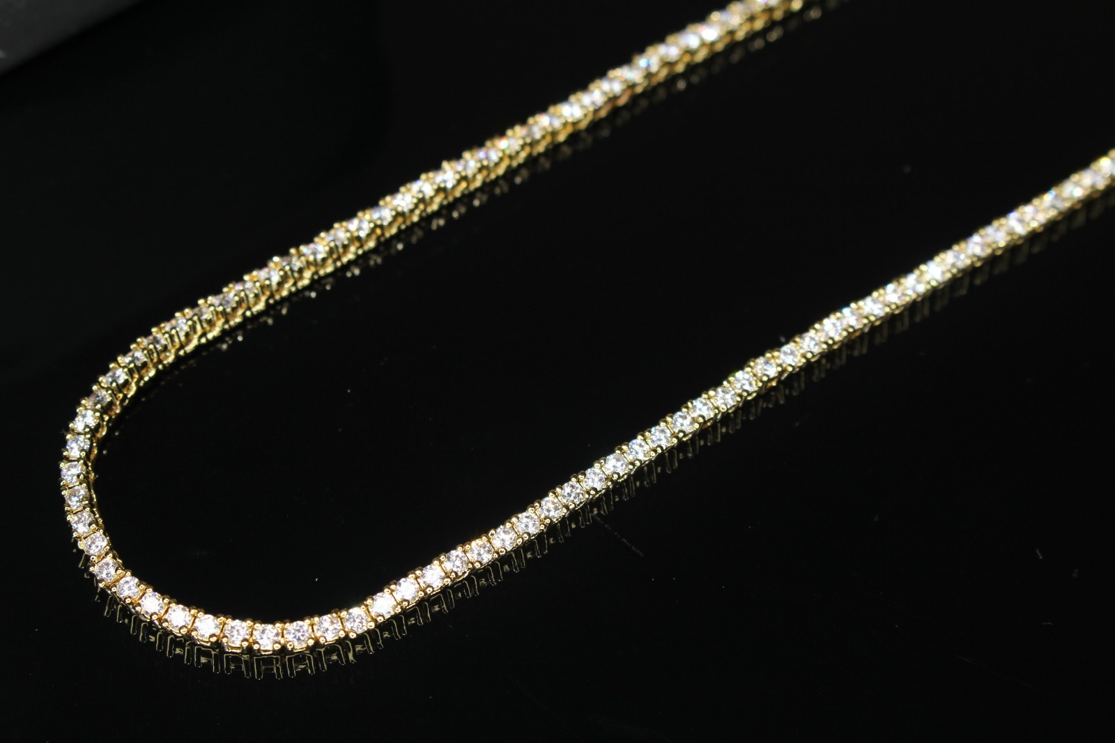 14k STAMPED 2mm Tennis Chain Necklace 10.6ctw Lab Sim VVS1 Diamonds GOLD 12g+