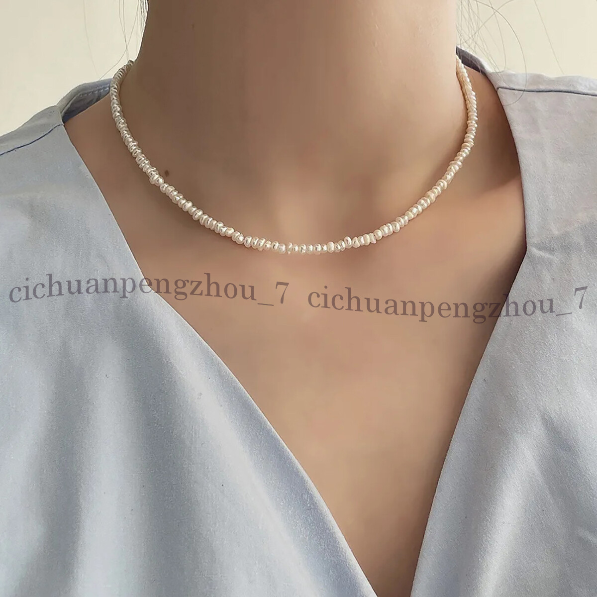 Small 3-4mm White Freshwater Mini Beads Baroque Pearl Necklace 14-36 inch