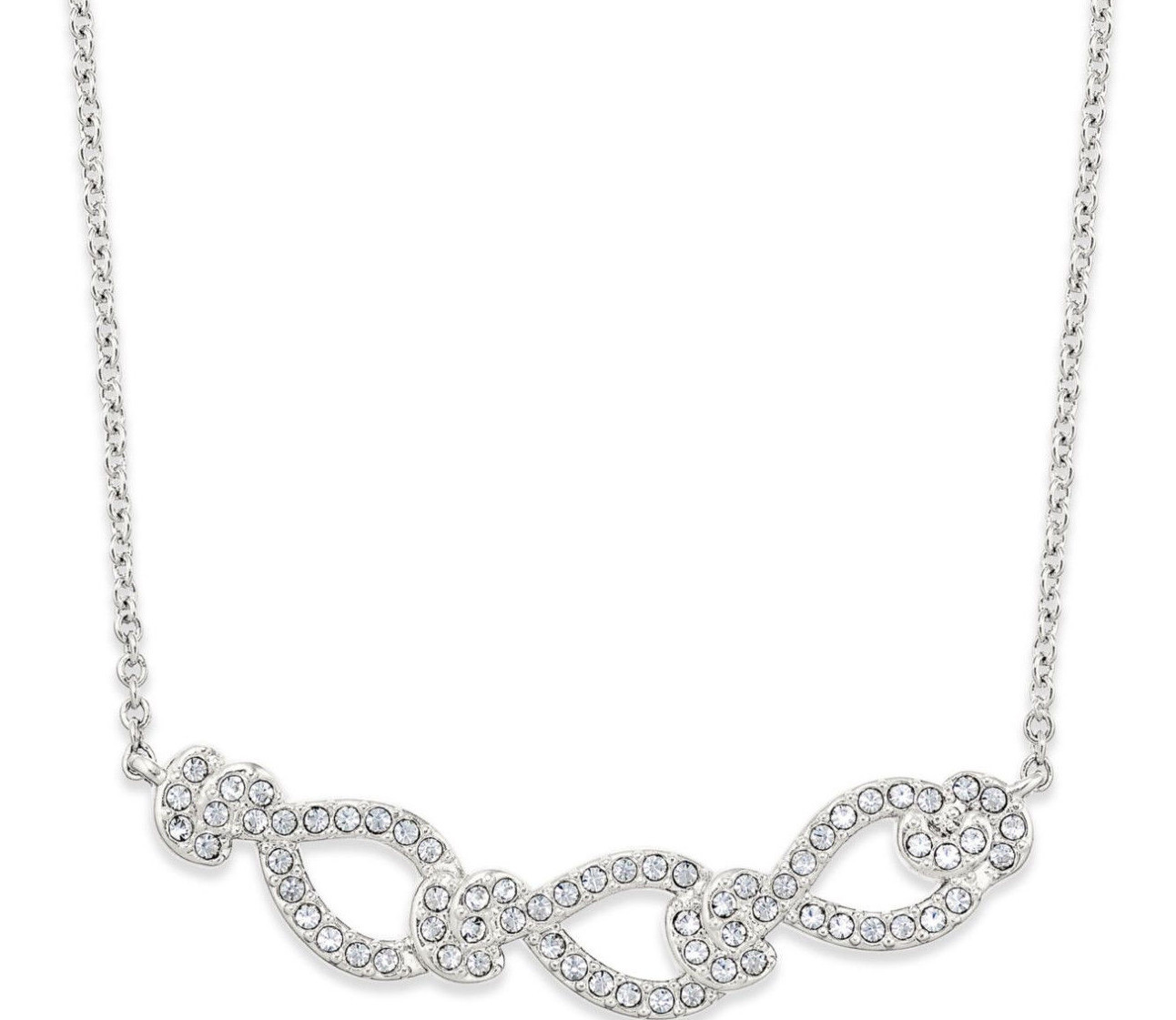 Eliot Danori Silver Tone Pave Loop Frontal Necklace NWT