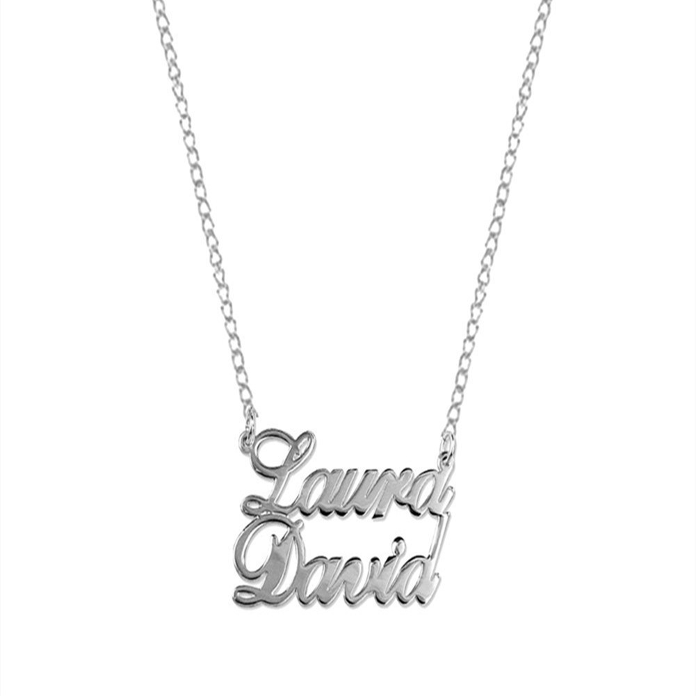 Personalized 2 Name Double Couple Pendant Necklace Customized Necklace for Women