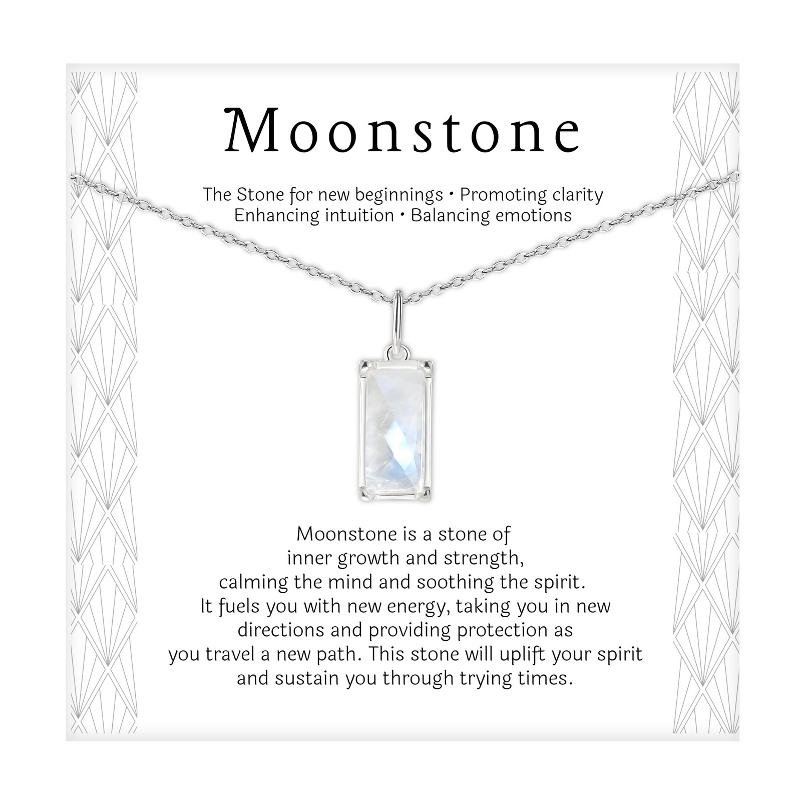 HOPE LOVE SHINE New Beginnings Rainbow Moonstone Sterling Silver Necklace