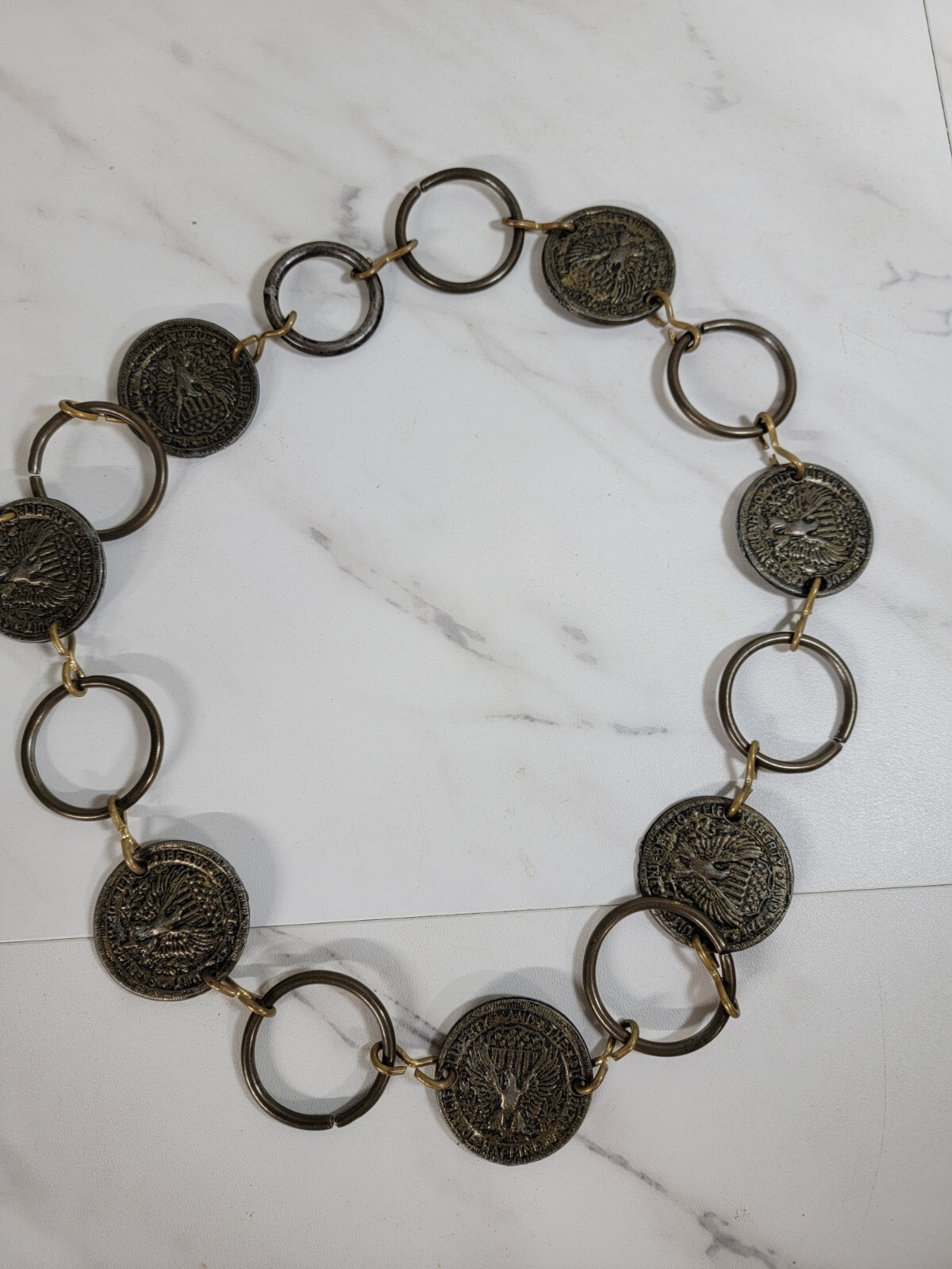 Vintage Coin Necklace Liberty and the Pursuit of Happiness Eagle