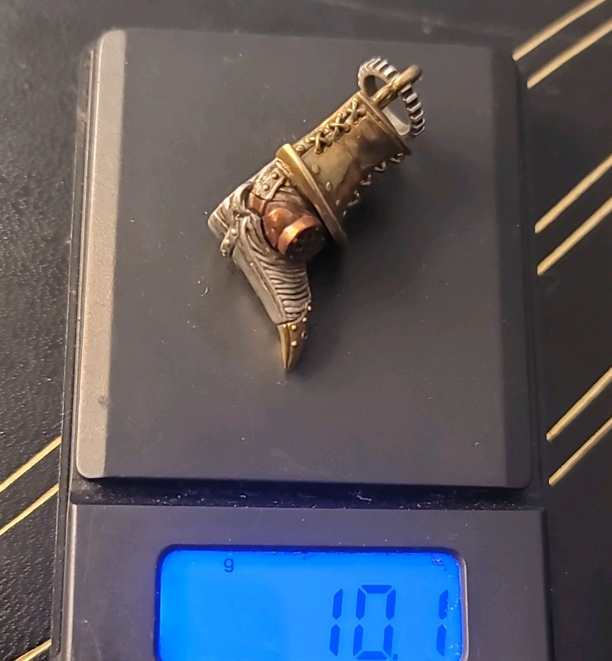 Plague Doctor 925 Base With Copper Brass Accents Steel 20in Chain 10.1grams